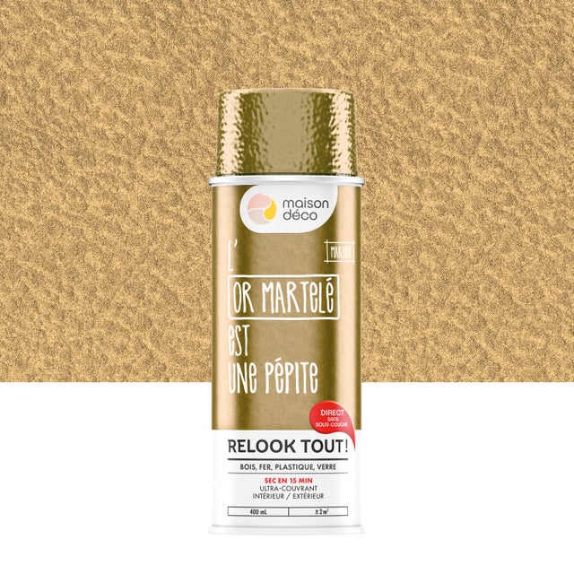 Bombe de peinture Relook tout MAISON DECO or martelé satiné 400 ml