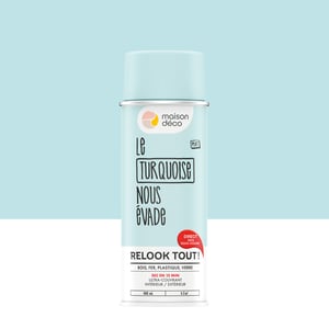 Bombe de peinture Relook tout MAISON DECO turquoise mat 400 ml