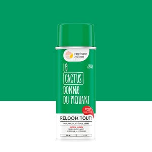 Bombe de peinture Relook tout MAISON DECO cactus brillant 400 ml Leroy Merlin Les bons plans des petits projets avant l'été