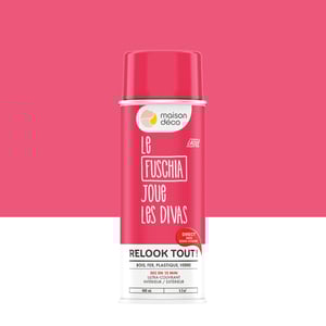 Bombe de peinture Relook tout MAISON DECO fuchsia brillant 400 ml