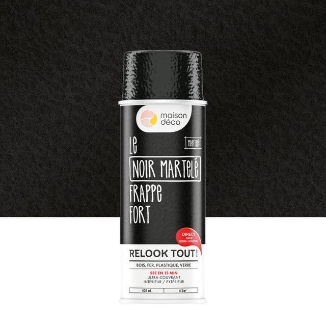 Bombe de peinture Relook tout MAISON DECO noir martelé satiné 400 ml