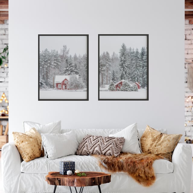 Set 2 láminas Bosque nórdico 40 x 30 cm