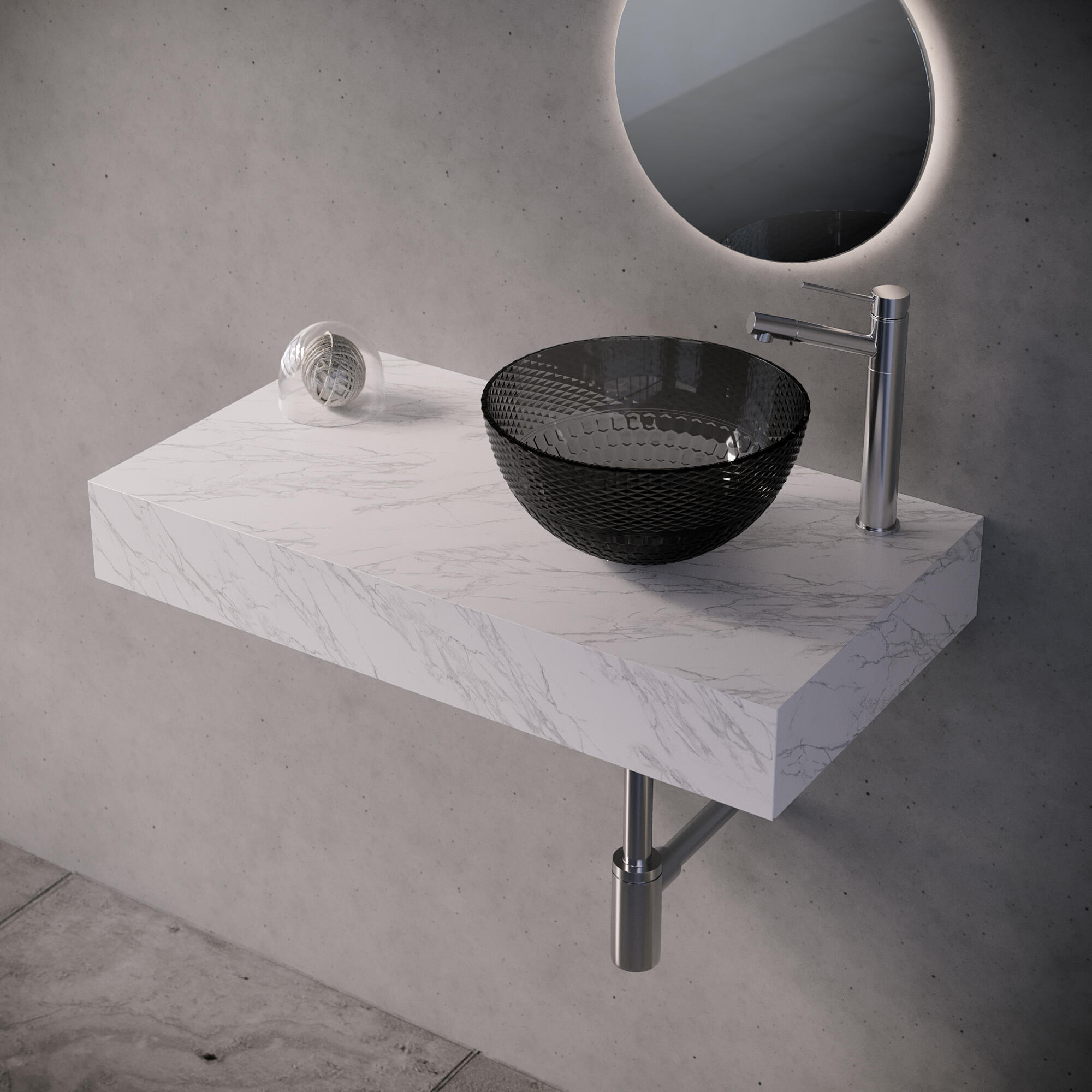 Lavabo de sobreponer luxury bol 34x17x34 cm
