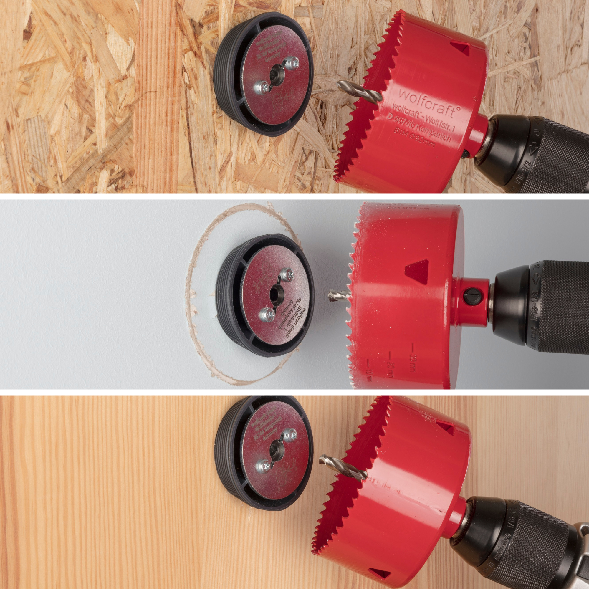 Guide de perçage multimatière WOLFCRAFT Diam.54-70 mm - 4