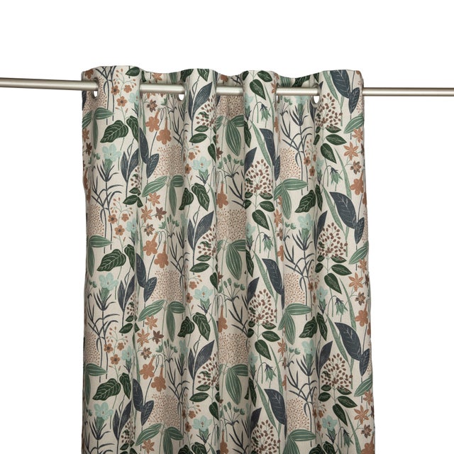 Rideau tamisant, Fleuris coton, vert H.260 x l.140 cm