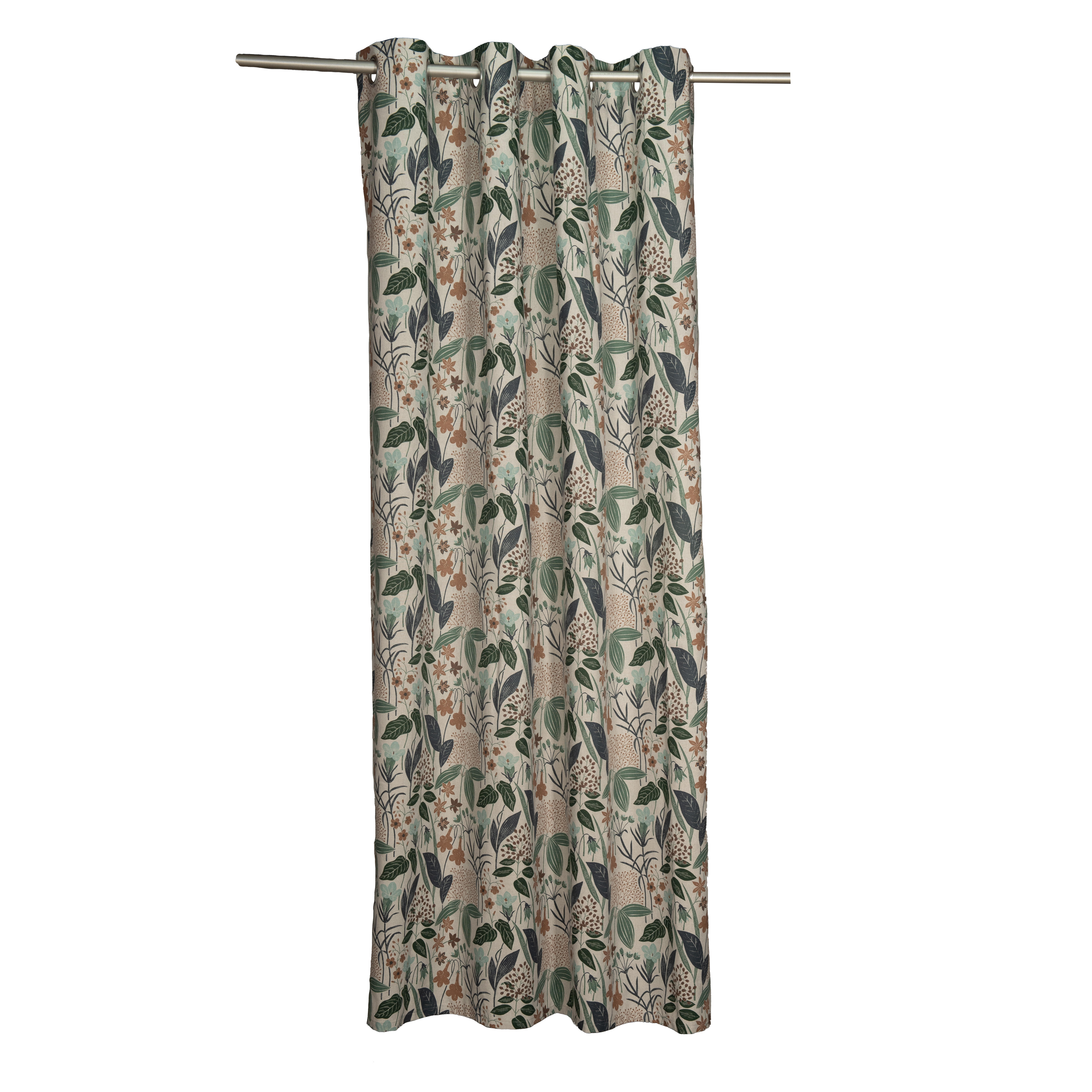 Rideau tamisant, Fleuris coton, vert H.260 x l.140 cm - 5