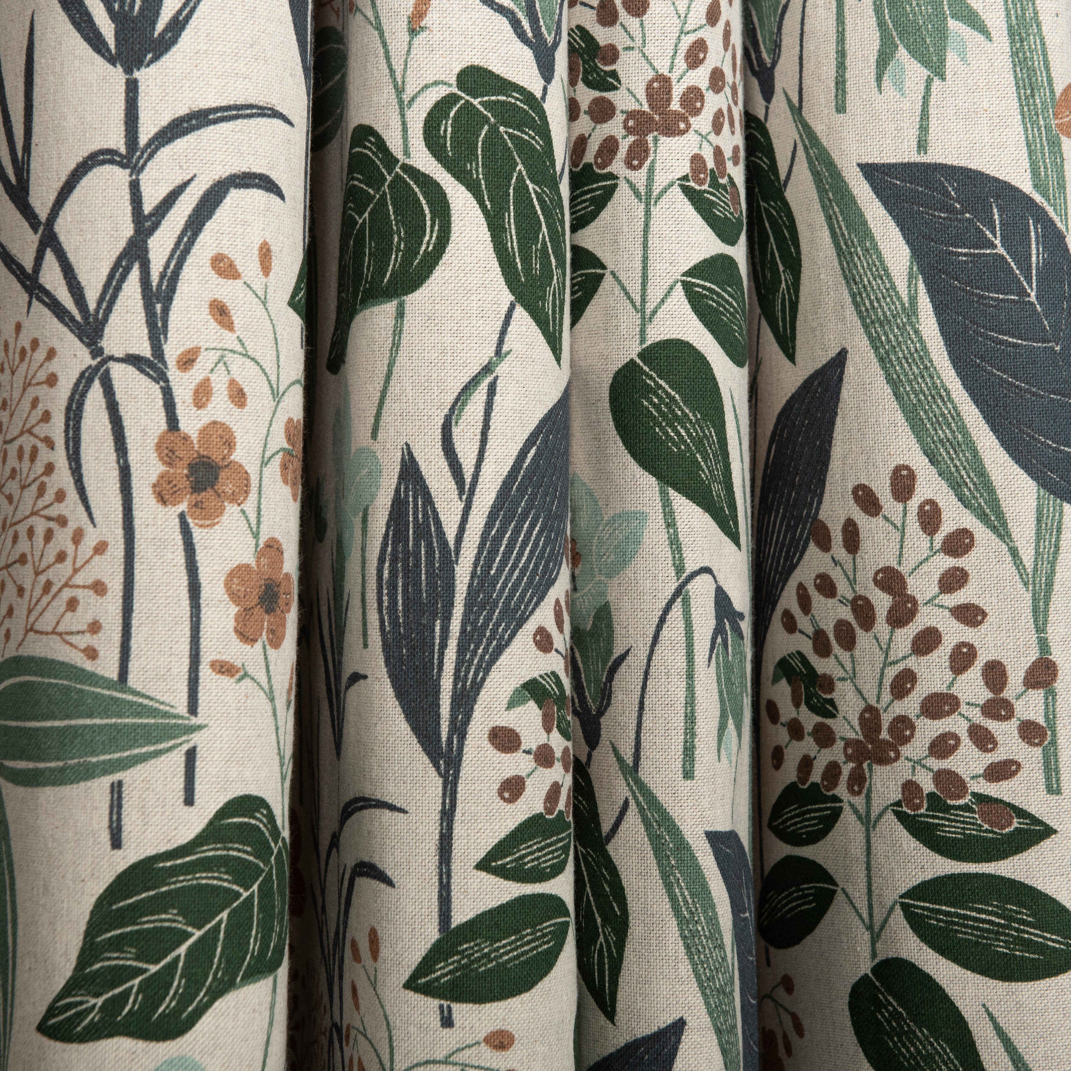 Rideau tamisant, Fleuris coton, vert H.260 x l.140 cm - 3