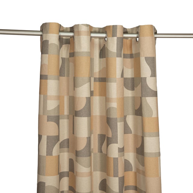 Rideau tamisant, Abstract, coton, beige H.260 x l.140 cm