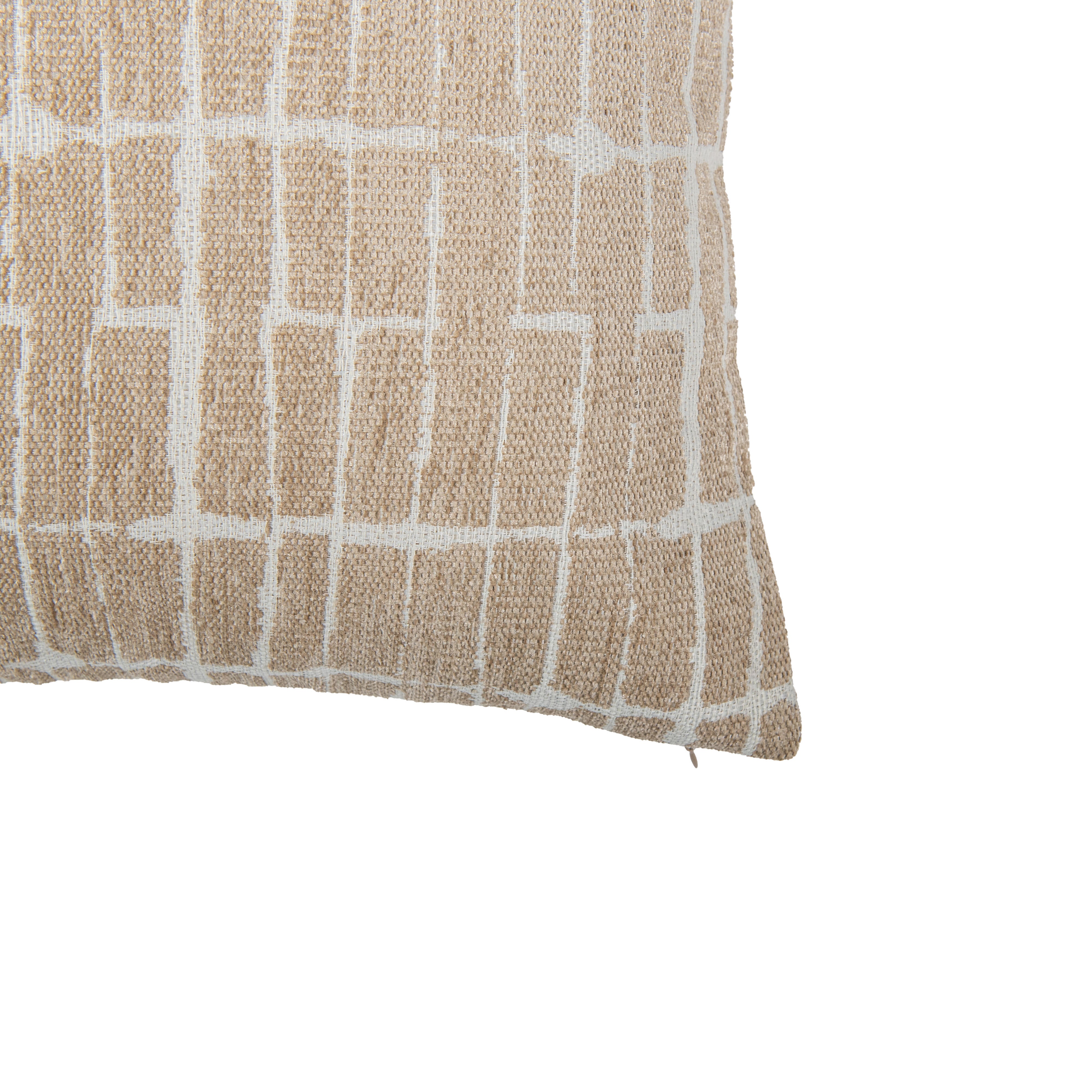 Coussin Chenille geometrique, beige l.45 x L.45 cm - 7