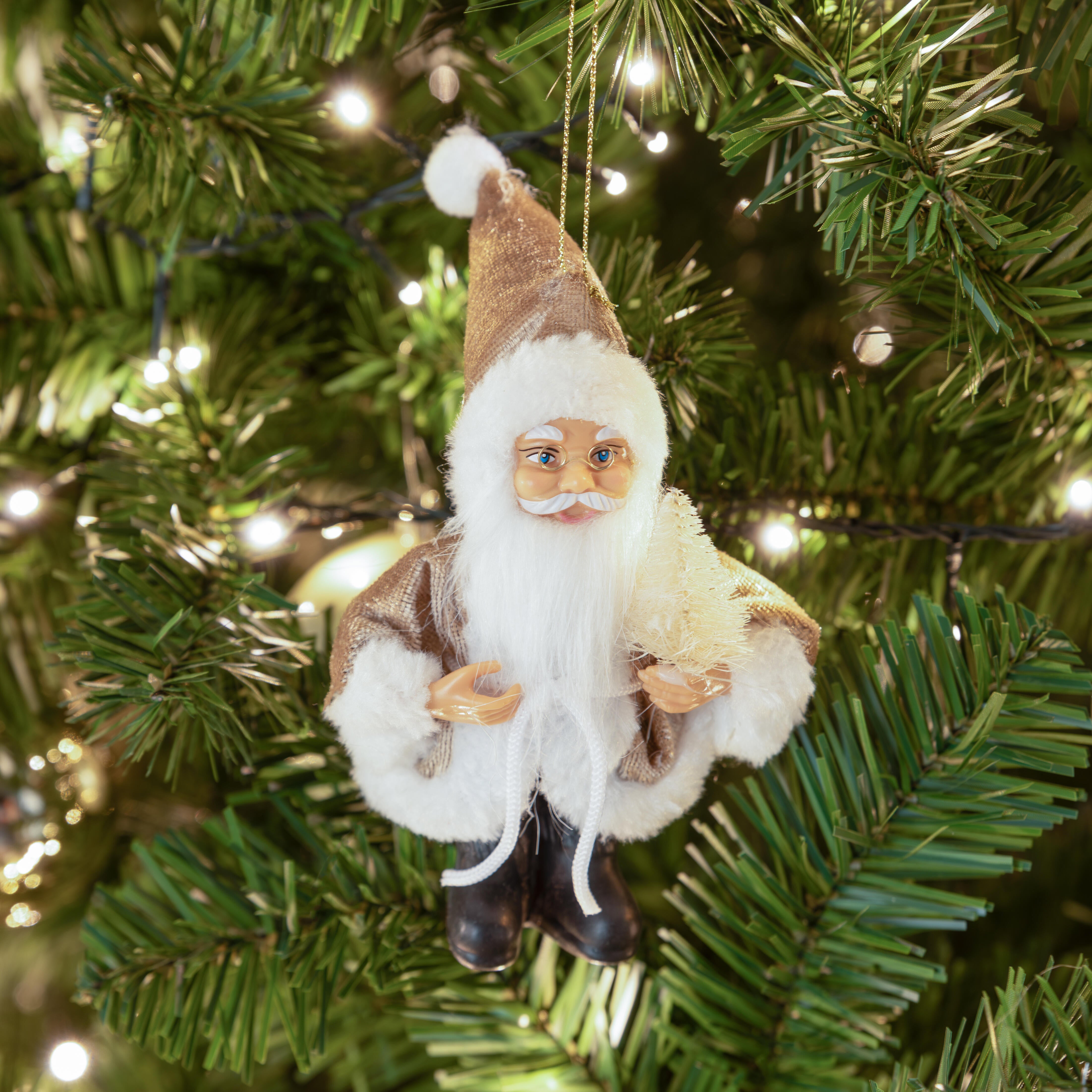 Adorno colgante de navidad santa 8x13 cm - 3