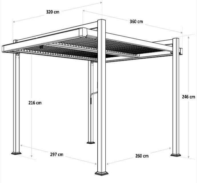 Pergola bioclimatique autoportante NATERIAL Odyssea alu gris anthracite, 11.52 m² - 15