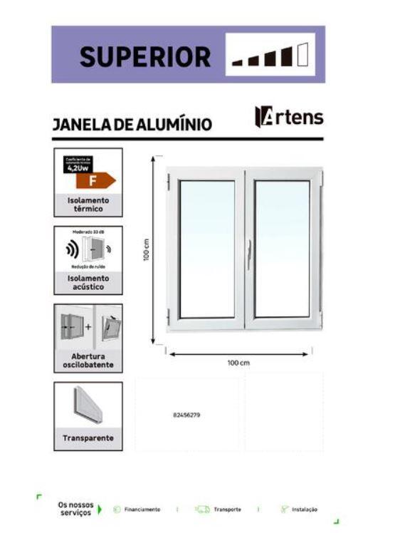 Janela de alumínio oscilobatente Isoxa 100X100 cm direita branco - 7