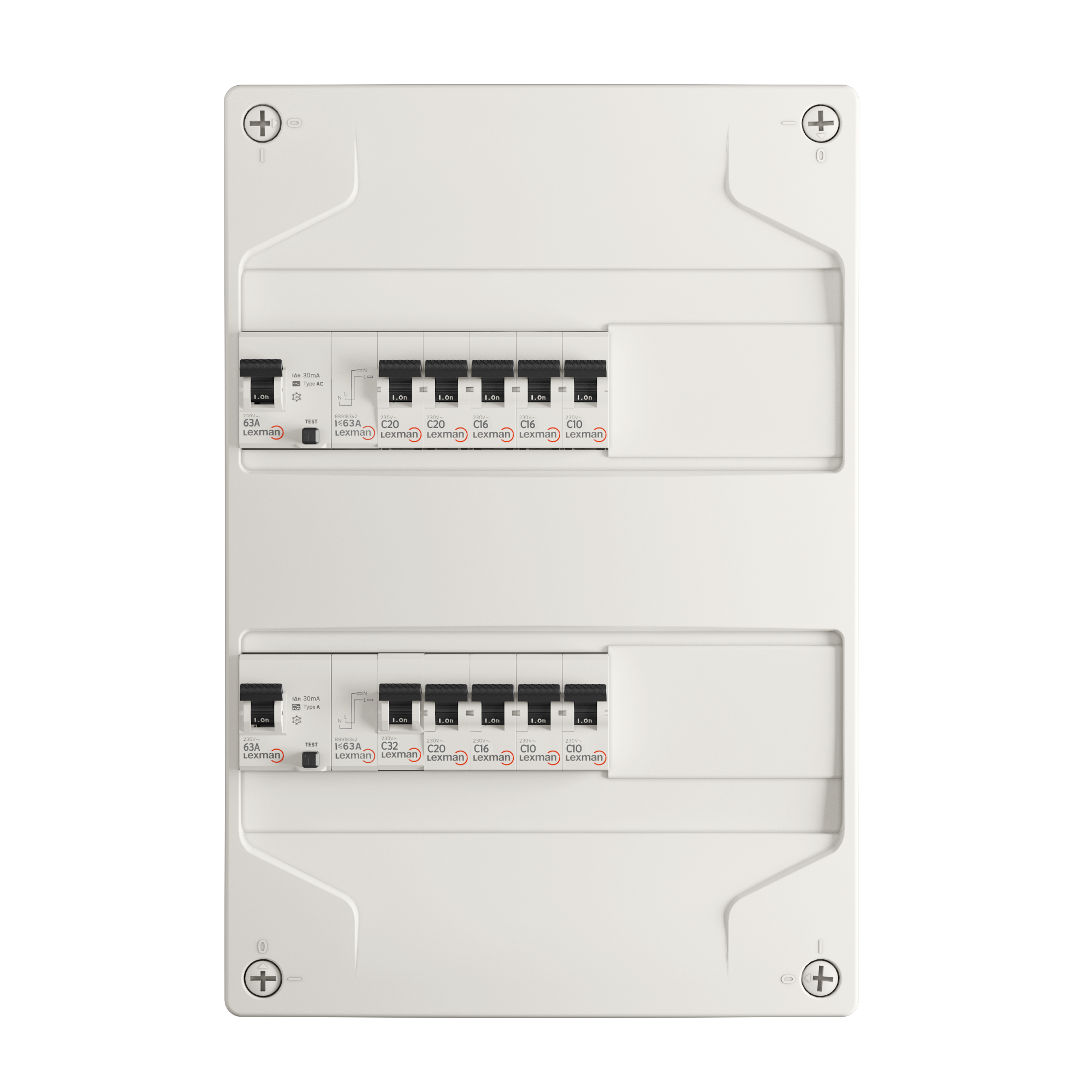 Tableau électrique pré-équipé et précâblé LEXMAN 2 rangées 26 modules T3 - 3