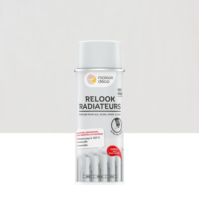Bombe de peinture Relook radiateurs MAISON DECO gris perle satiné 400 ml