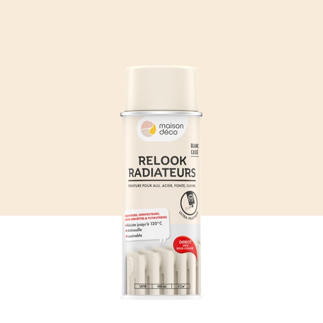 Bombe de peinture Relook radiateurs MAISON DECO blanc cassé satiné
