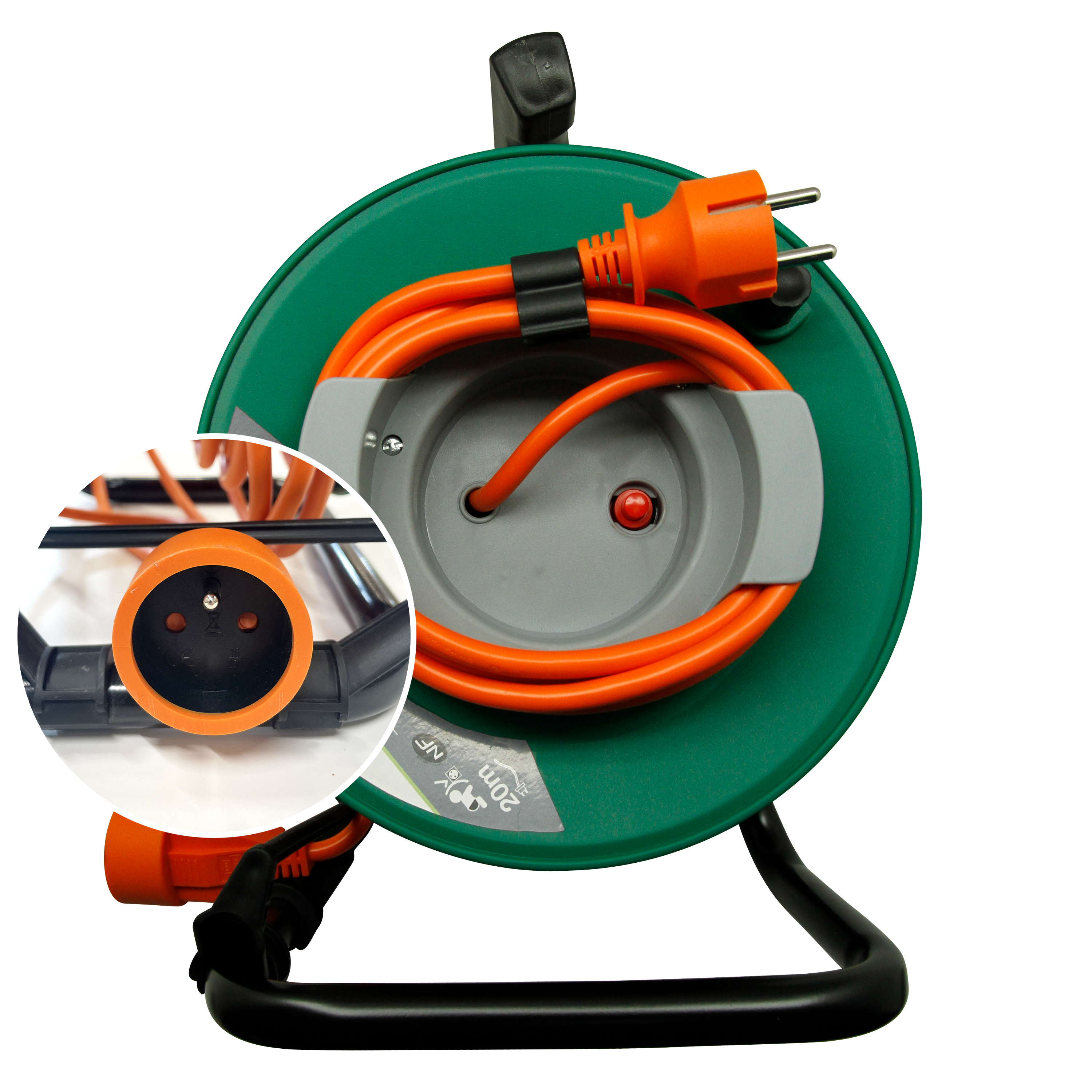 Enrouleur de câble électrique jardin L.20m ho5vvf 3g1.5, prise avec terre LEXMAN - 3