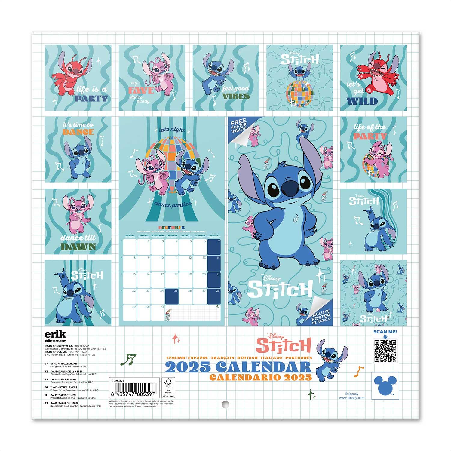 Calendario 2025 30x30 disney stitch - 3