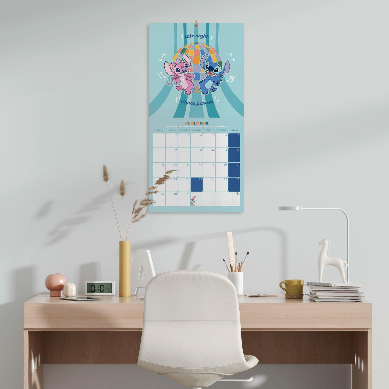 Calendario 2025 30x30 disney stitch - 2