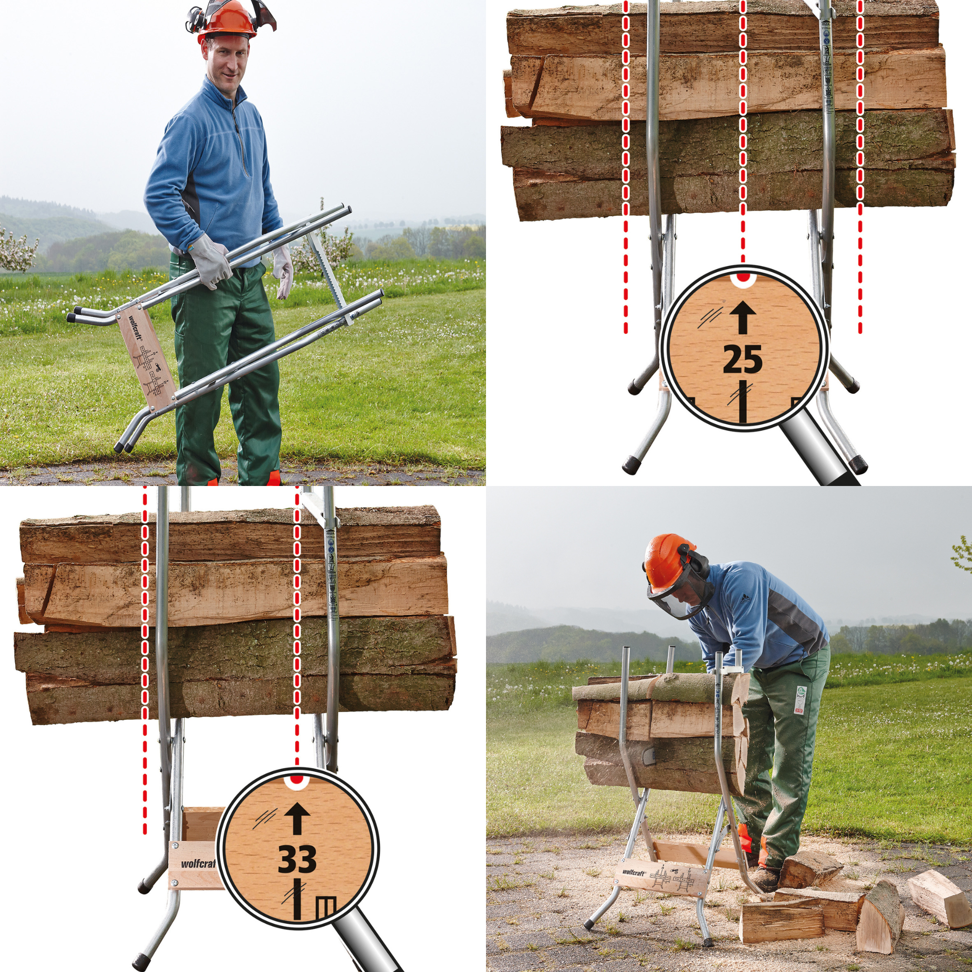 Chevalet 2 bras WOLFCRAFT Spécial tronçonneuse petit modèle
 - 1