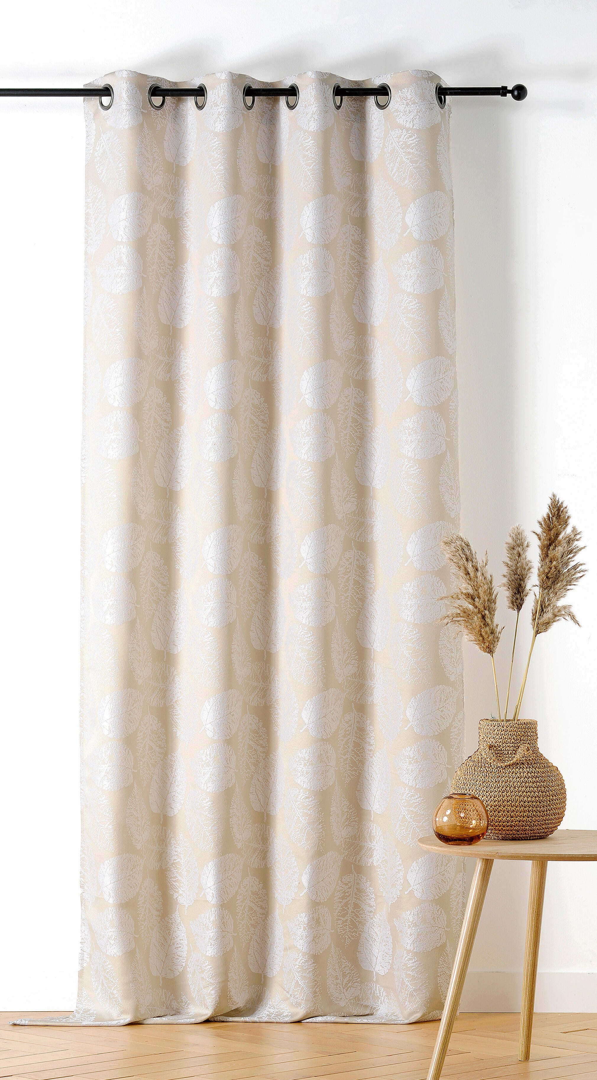 Rideau tamisant, Foglio, beige H.260 x l.140 cm - 3