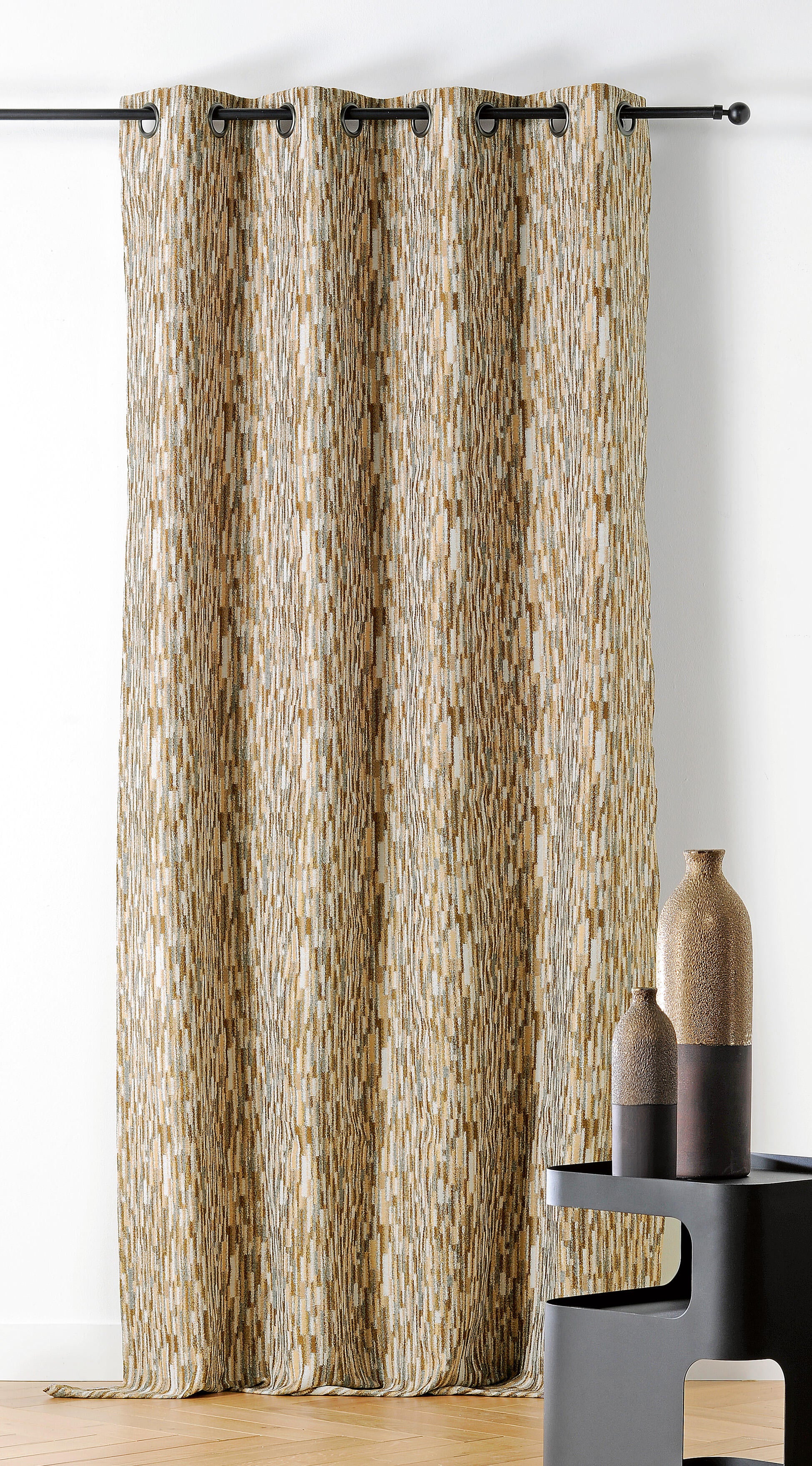 Rideau tamisant, Basalte, ocre jaune H.240 x l.140 cm - 2