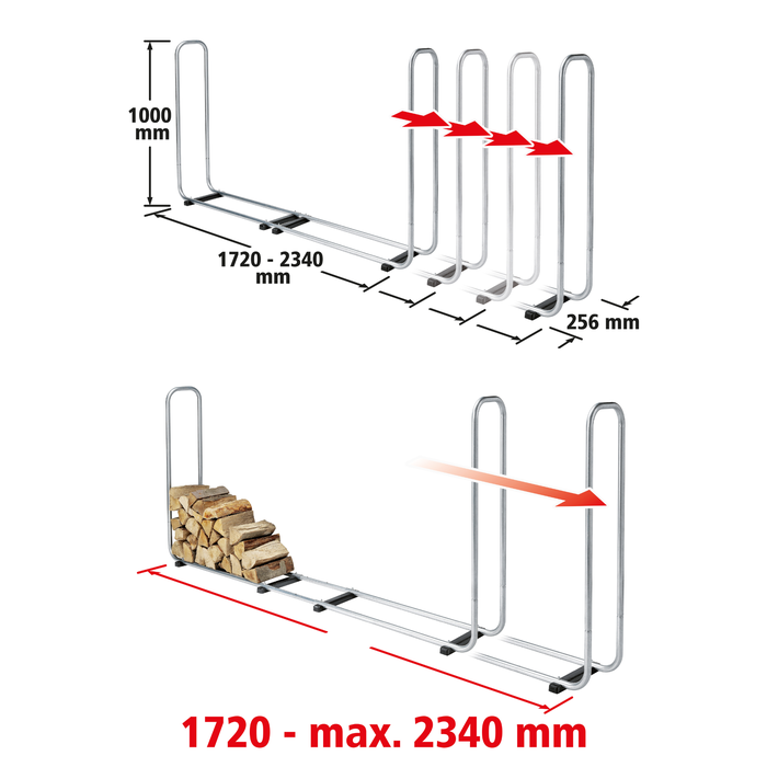 Range-bûches modulable WOLFCRAFT Réglable