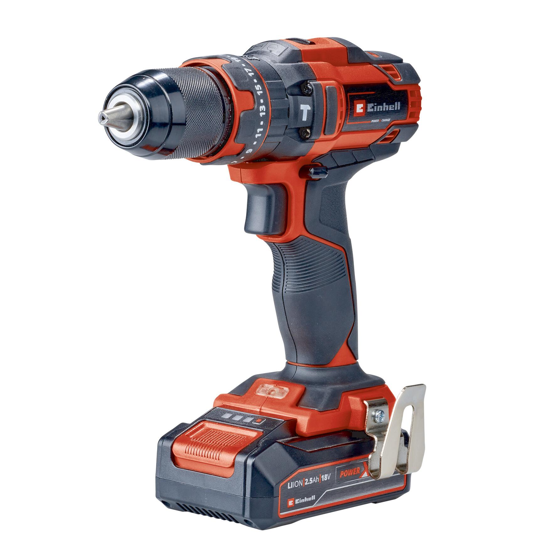 Berbequim sem fio com percussão 18 V bateria 2,5 Ah Einhell TE-CD 18/44 Li-i - 2