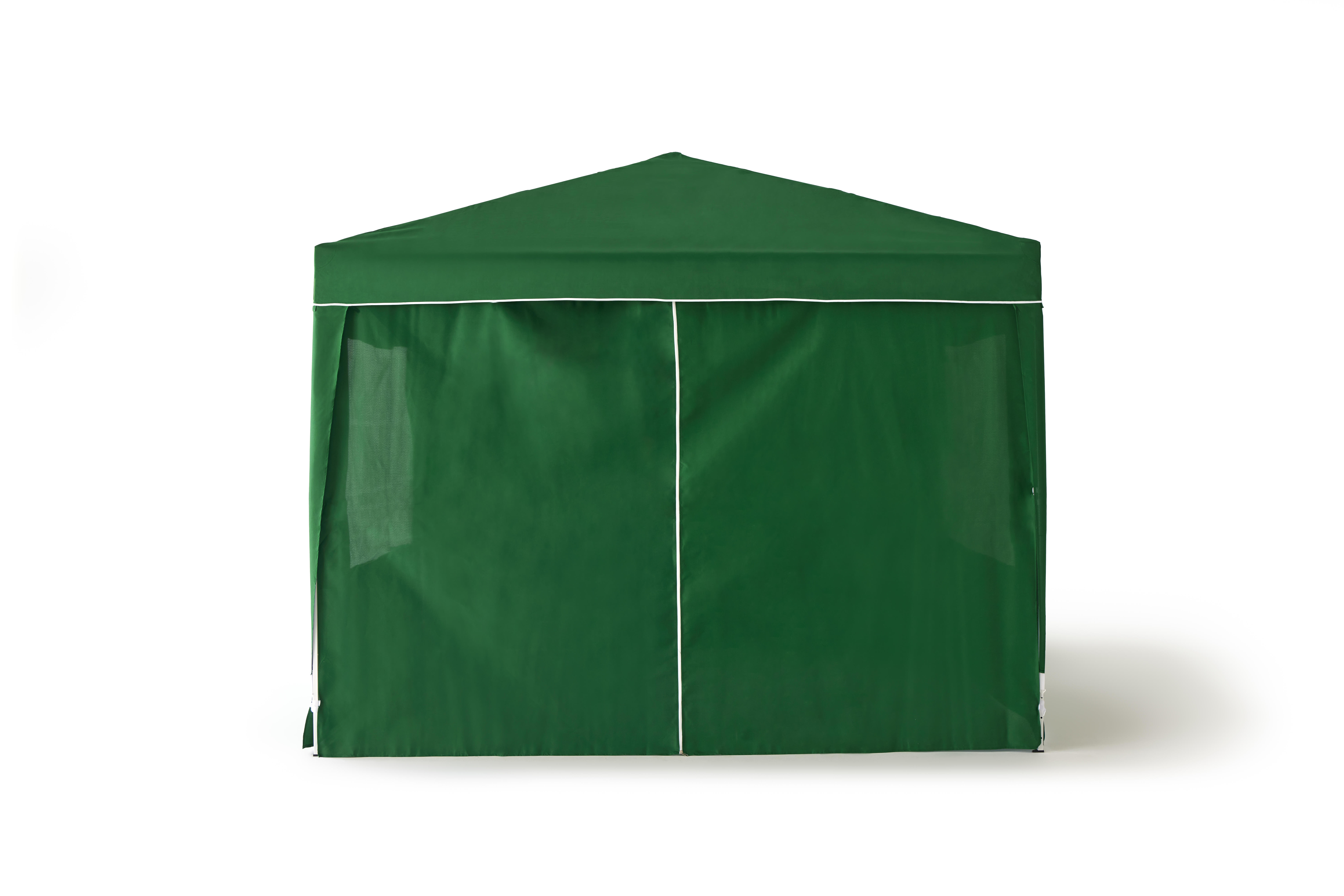 Carpa plegable Deluxe de acero con laterales 3x3m verde - 12