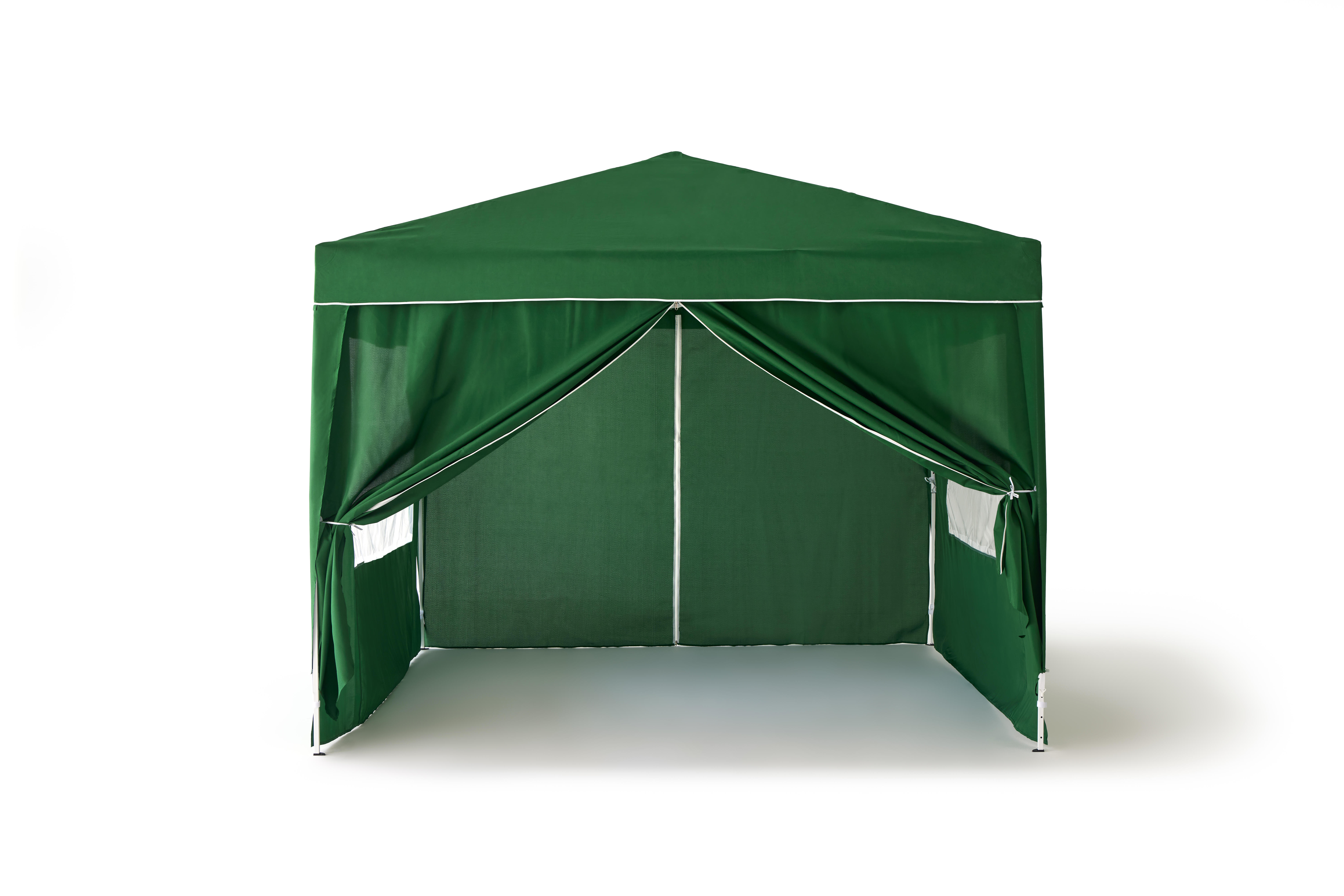 Carpa plegable Deluxe de acero con laterales 3x3m verde - 11