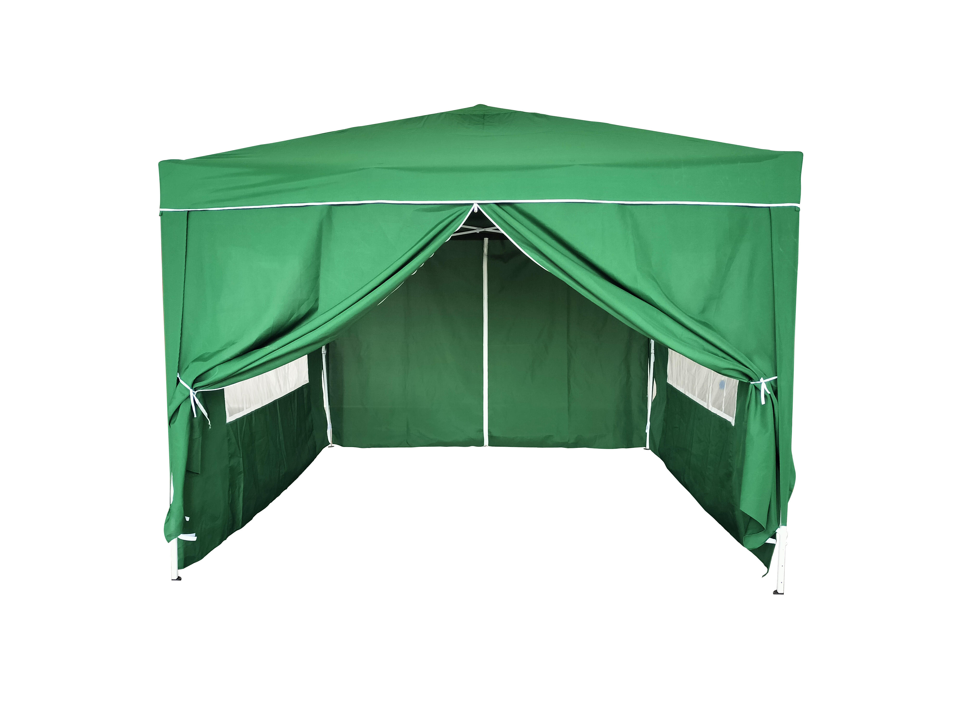 Carpa plegable Deluxe de acero con laterales 3x3m verde - 9