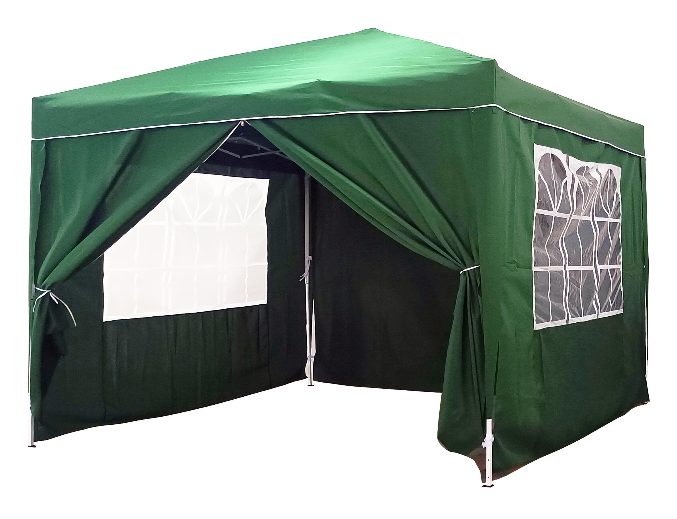 Carpa plegable Deluxe de acero con laterales 3x3m verde - 8