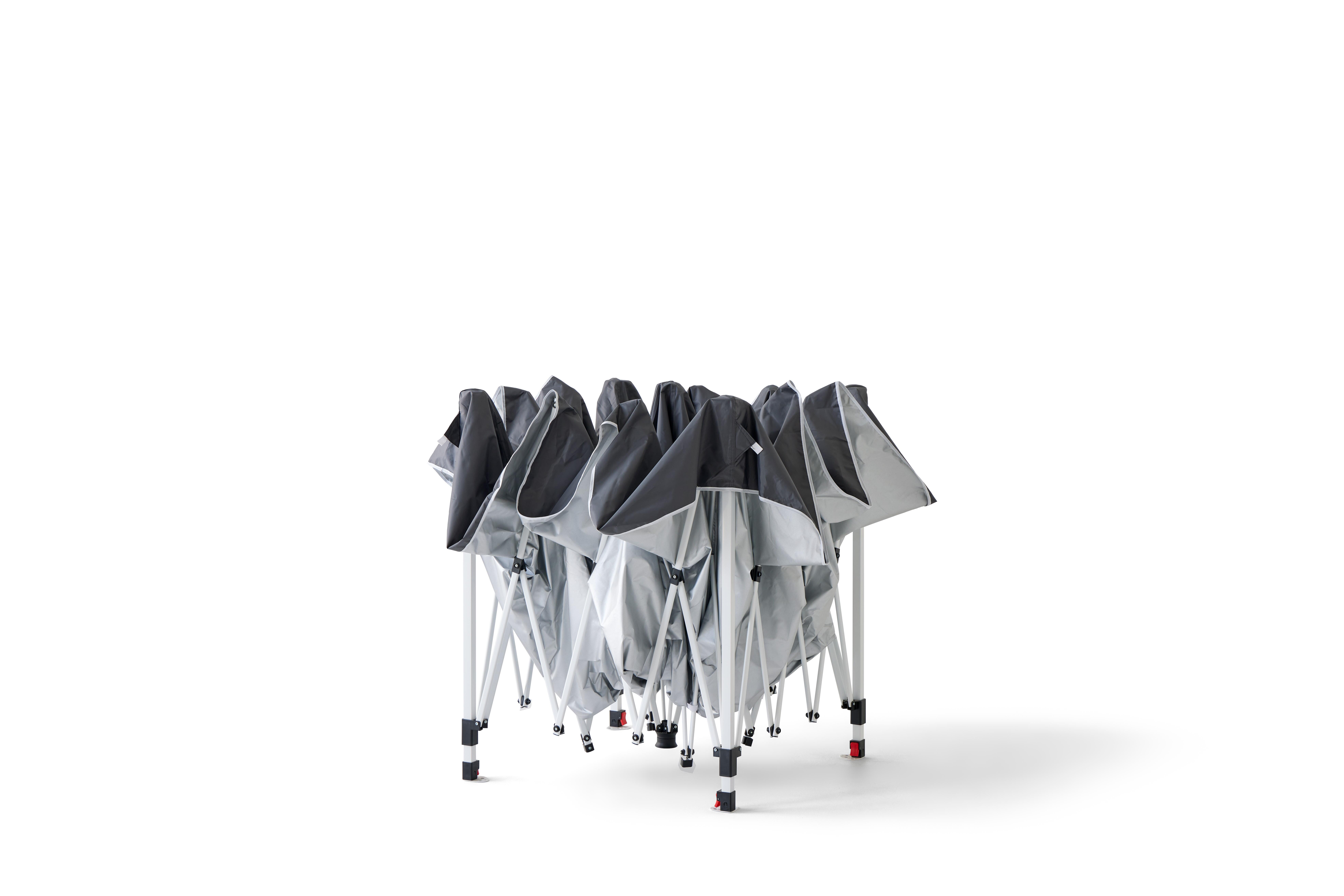 Carpa plegable Deluxe pop up de acero 3x3 gris - 14