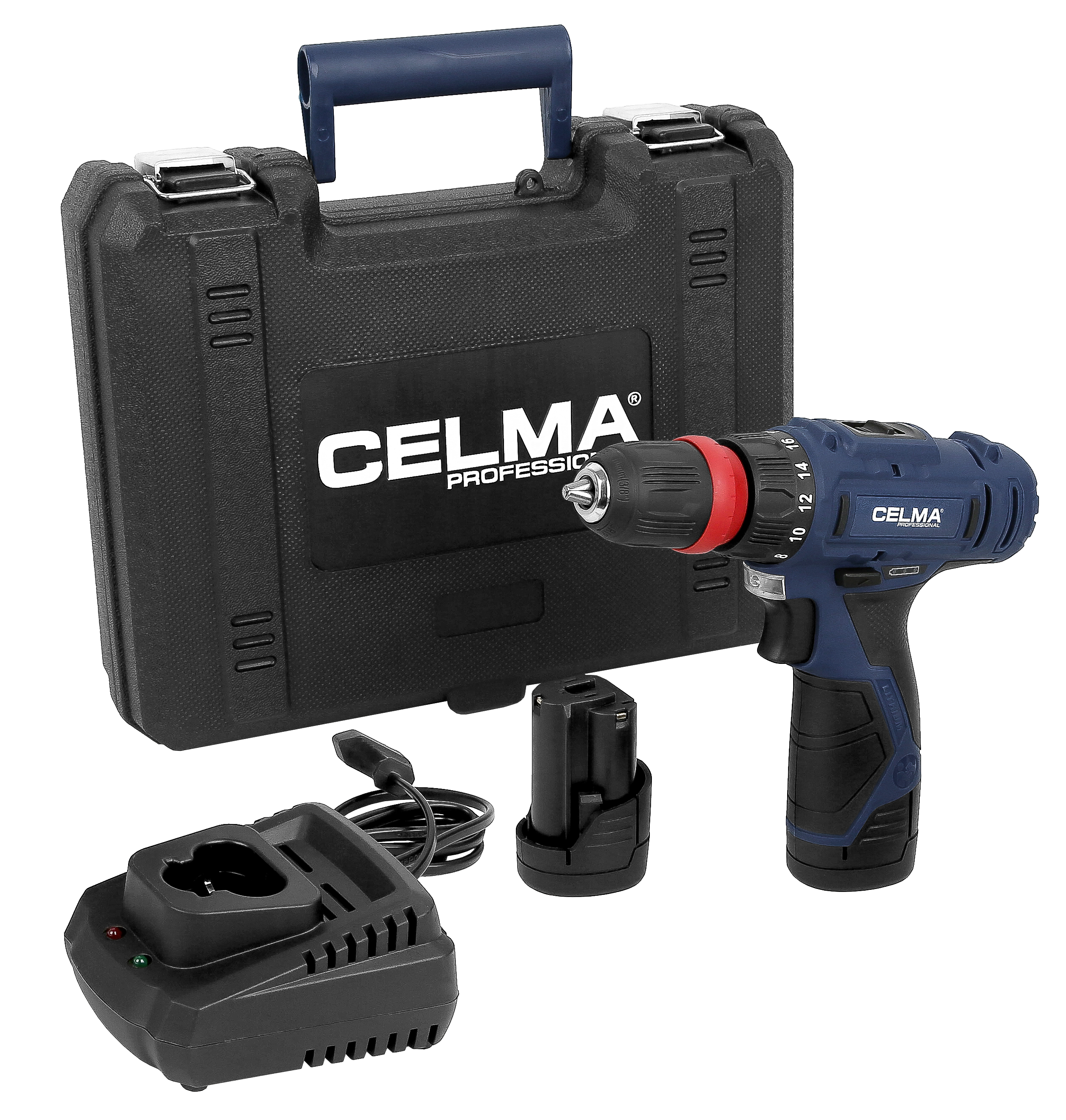 Wiertarko - wkrętarka CELMA Professional WAK-Li 12GEO 12V 2x1,5Ah 32Nm