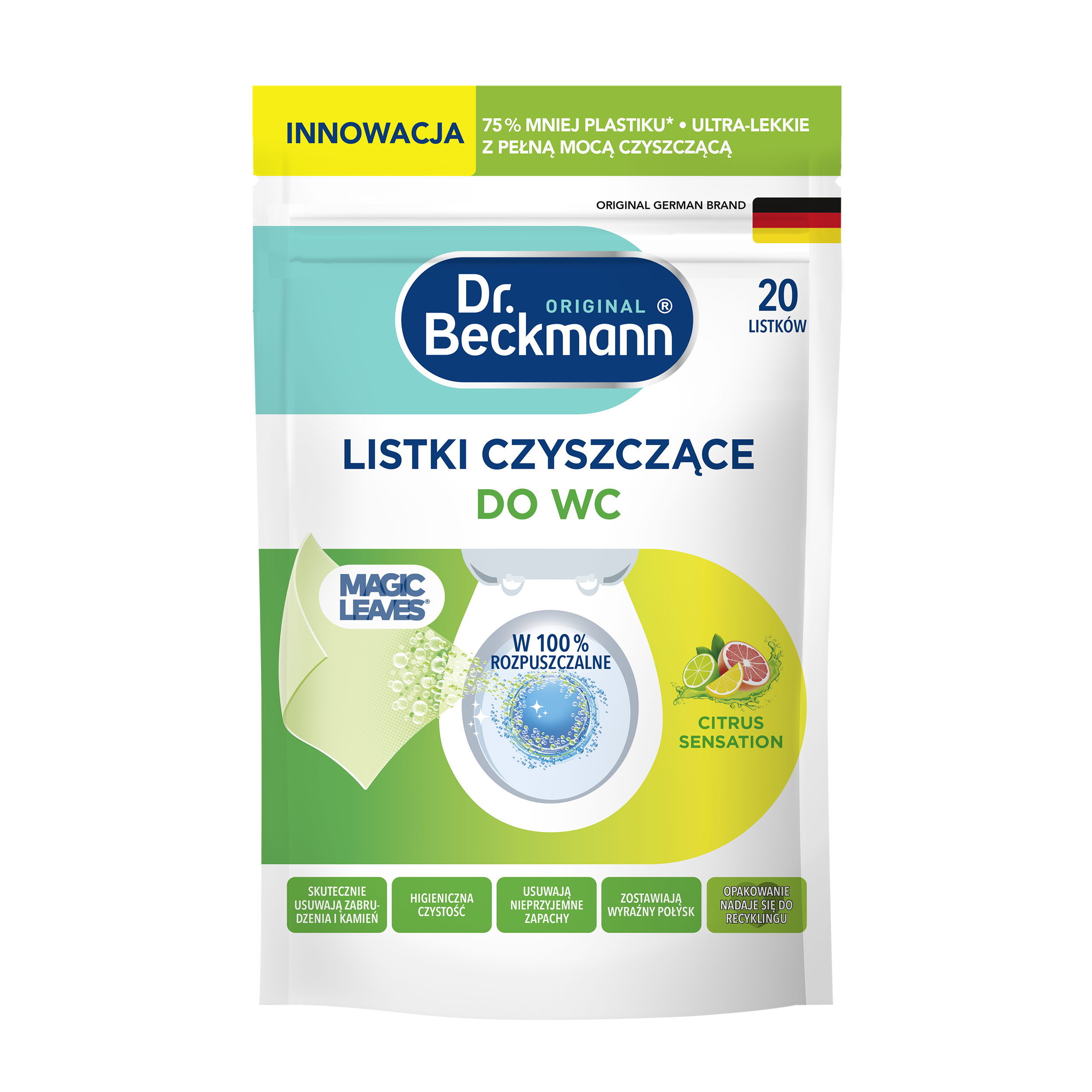 Listki czyszczące do WC cytryna 20 szt. Dr Beckmann