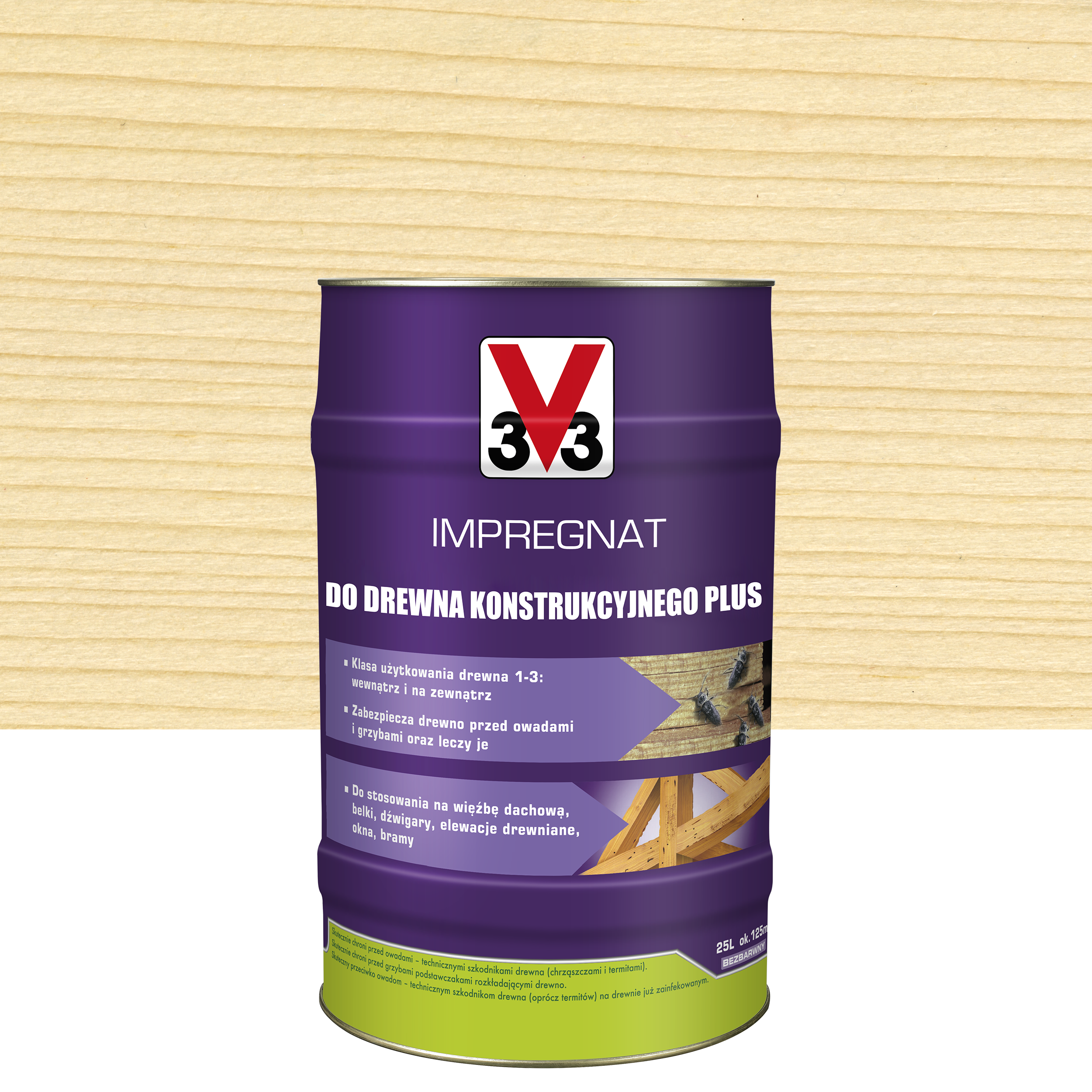Impregnat do drewna KONSTRUKCYJNEGO 25 l Bezbarwny V33
