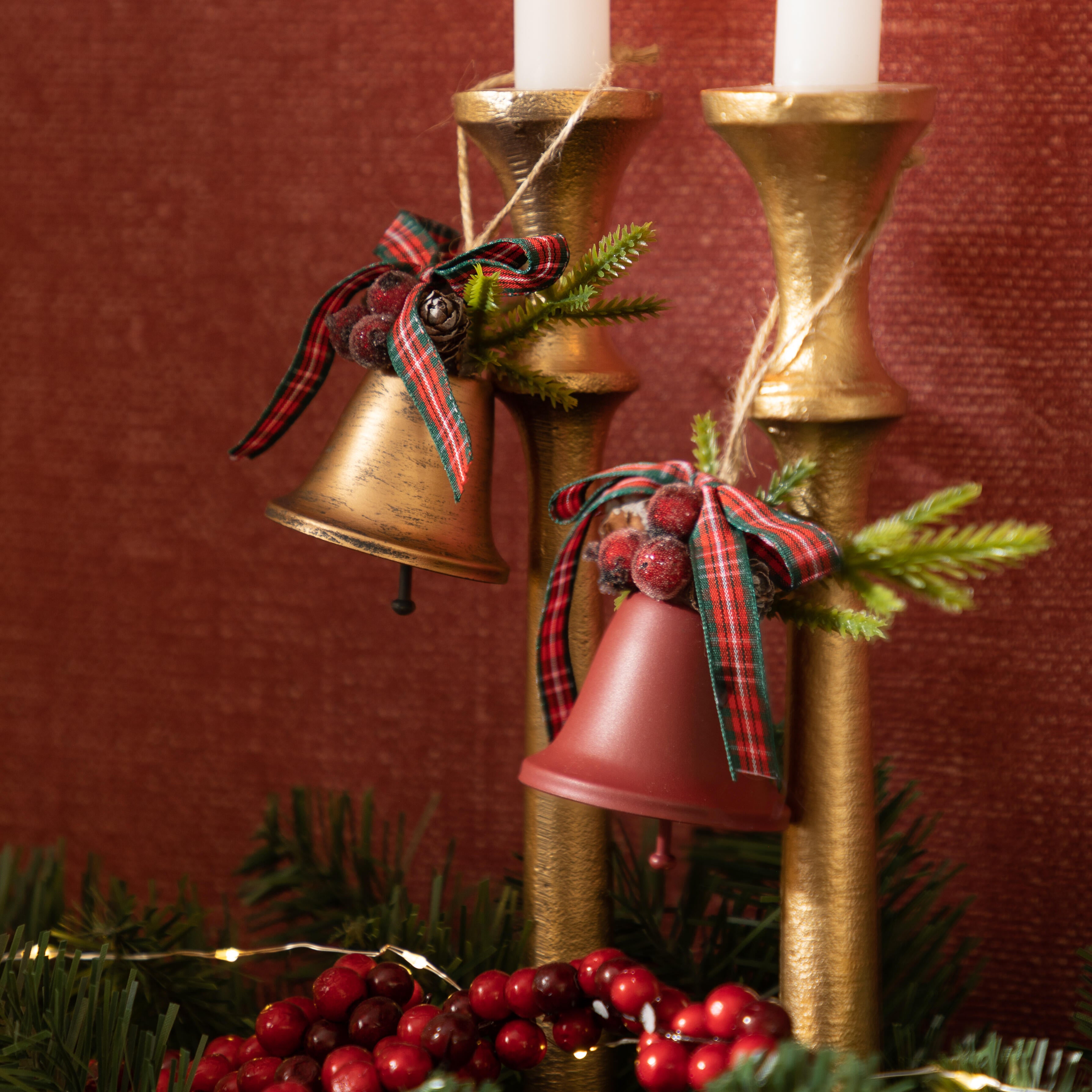 Adorno colgante de navidad campana 4x10x7 cm - 5