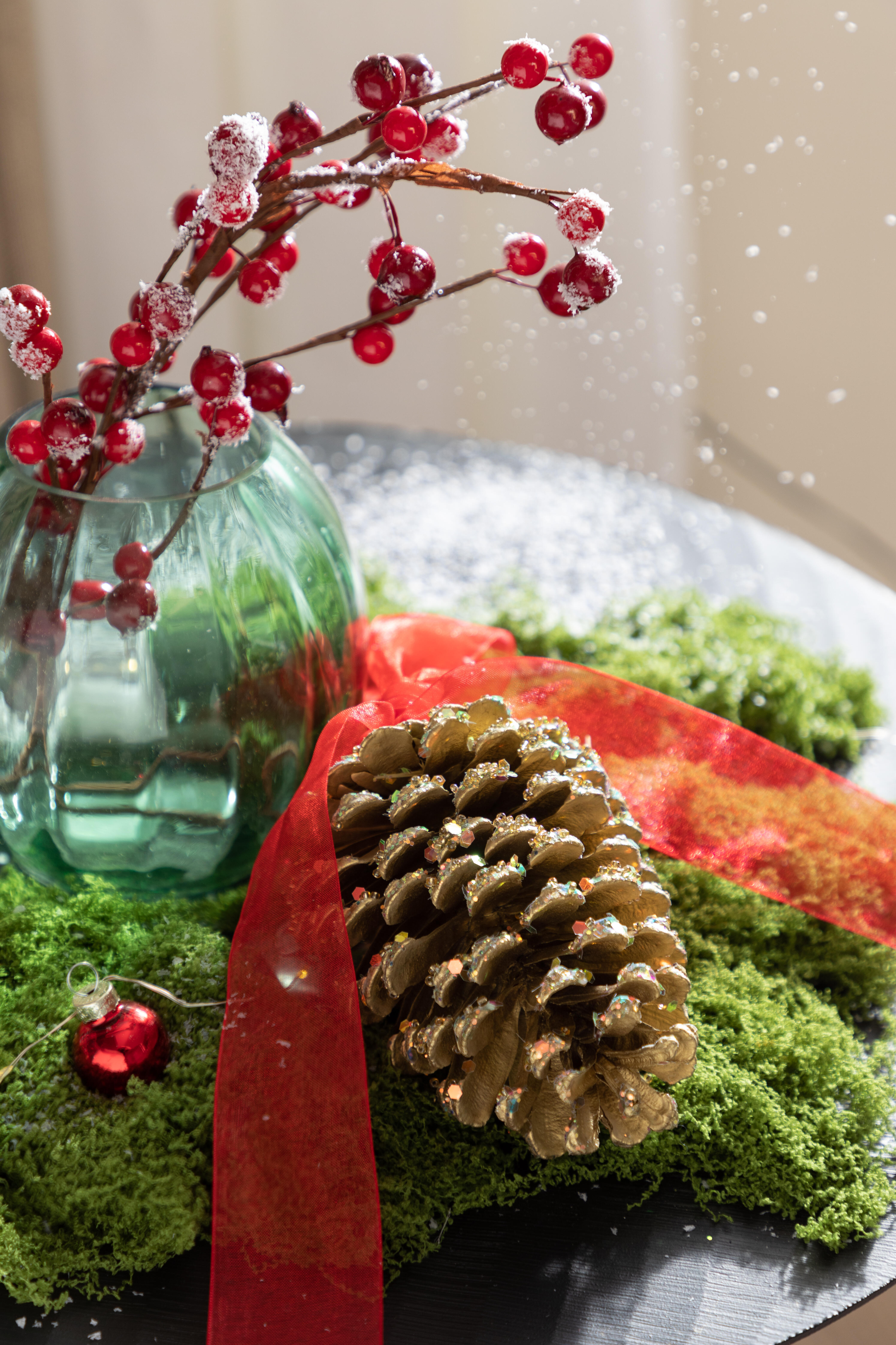 Adorno colgante de navidad piña 9x12 cm - 3