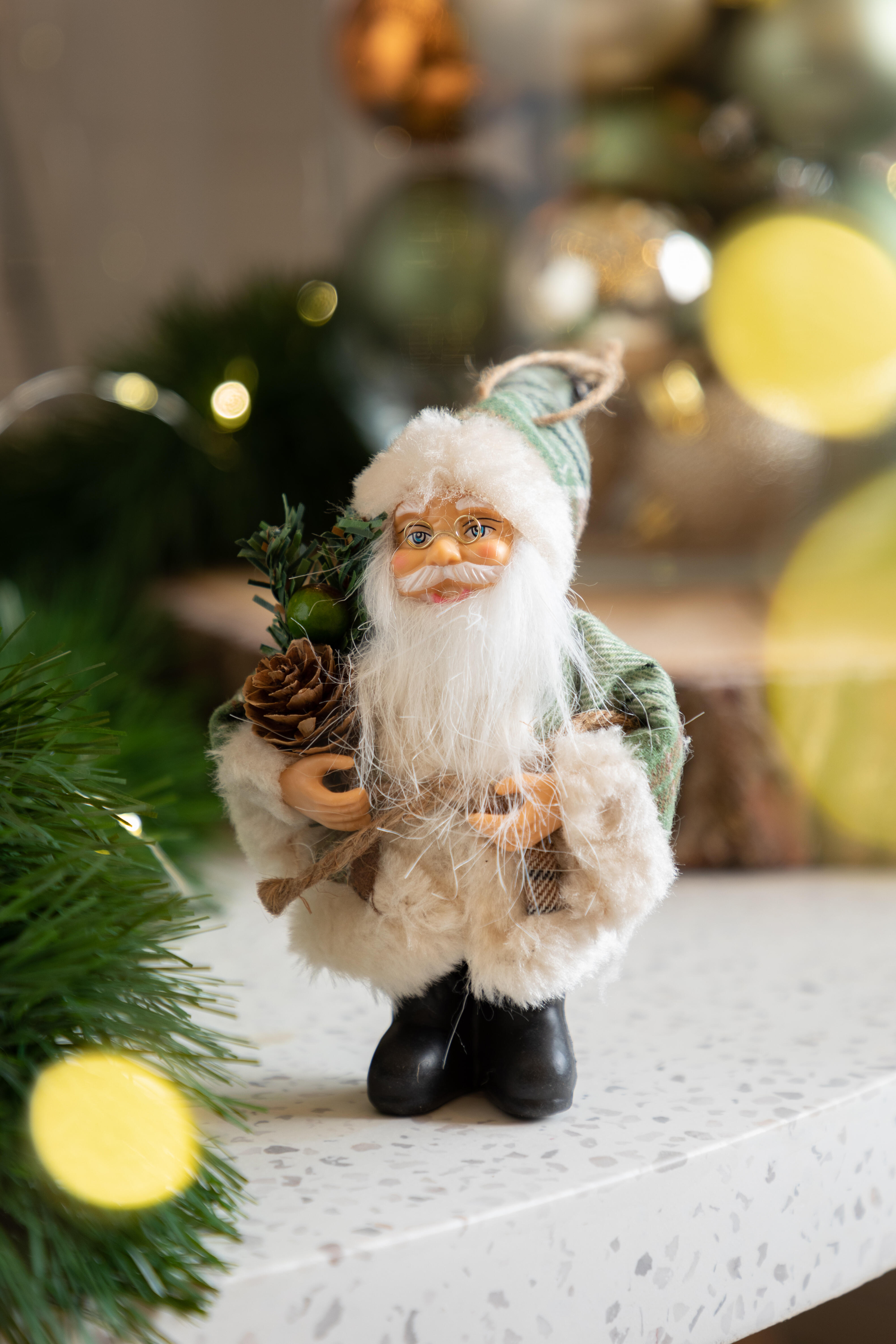 Adorno colgante de navidad santa 10x13 cm - 3