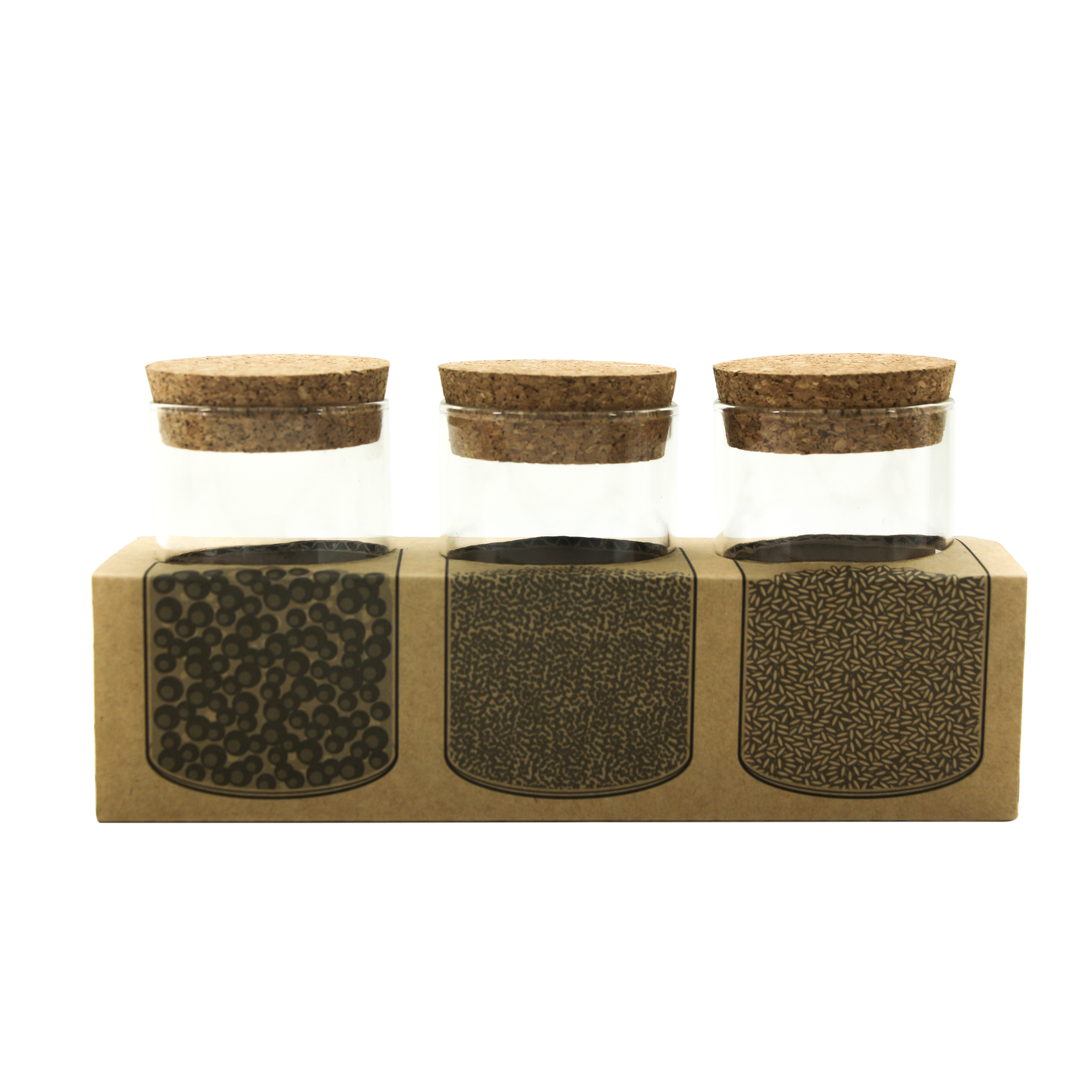 Frasco para alimentos 3 unidades 0.175 Litros redondo 6 x 10.5 x 10.5 cm transparente vidro Delinia Scandi - 8