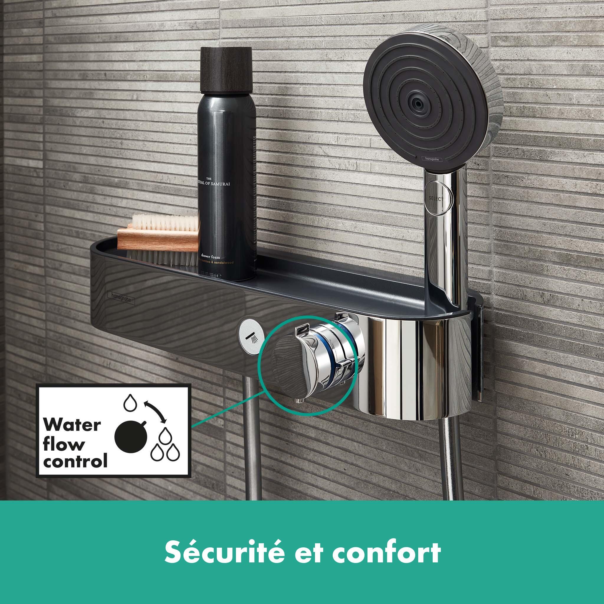 Mitigeur thermostatique douche chromé, HANSGROHE Myfox chrome Leroy