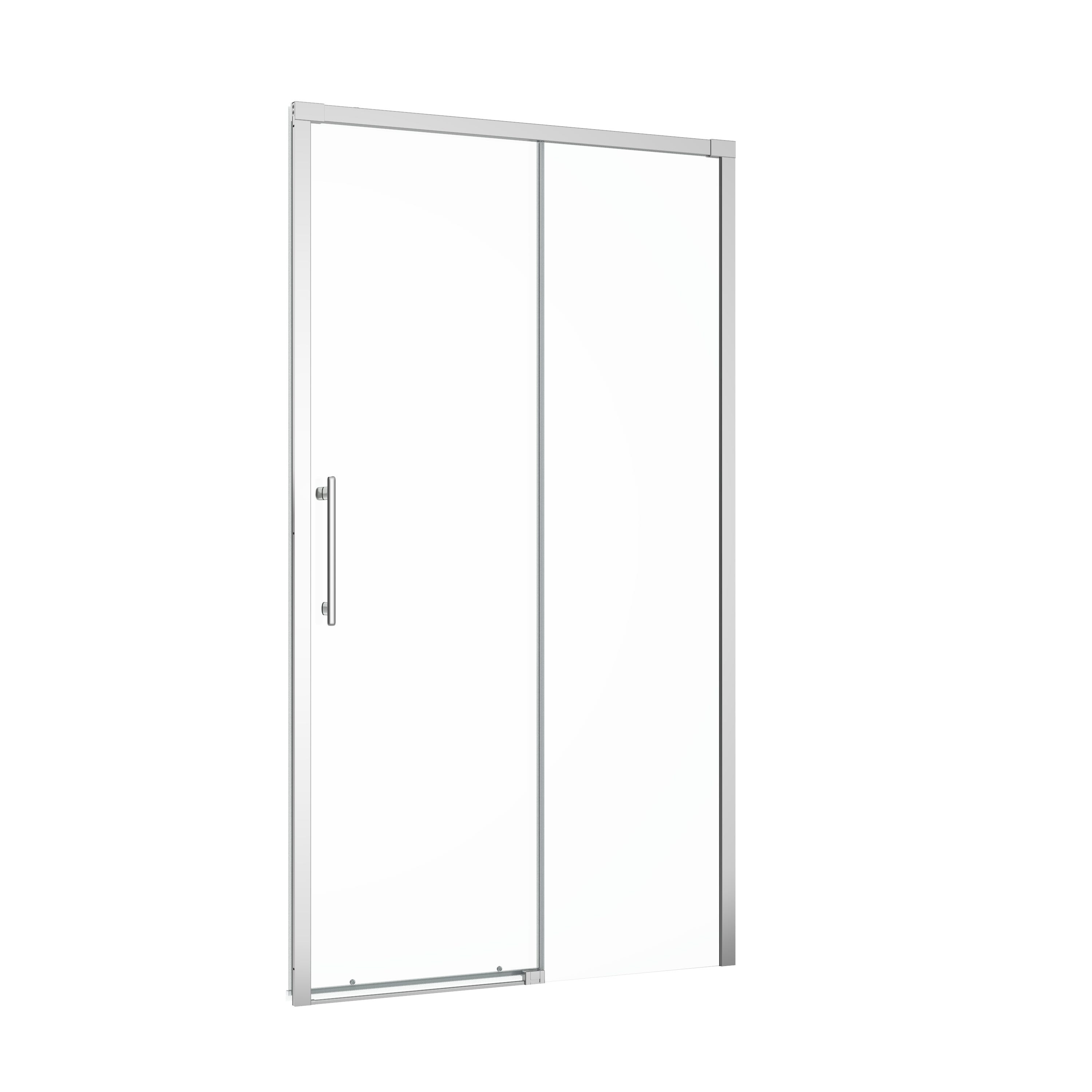 Porte De Douche Coulissante 2 Panneaux Vitrage Transparent Chrom L porte-de-douche-coulissante-2-panneaux-vitrage-transparent-chrom-l