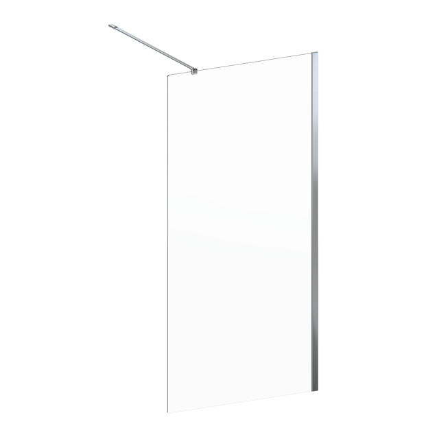 Paroi de douche à l'italienne verre transparent, l.100cm, Ep. 8mm chromé Remix