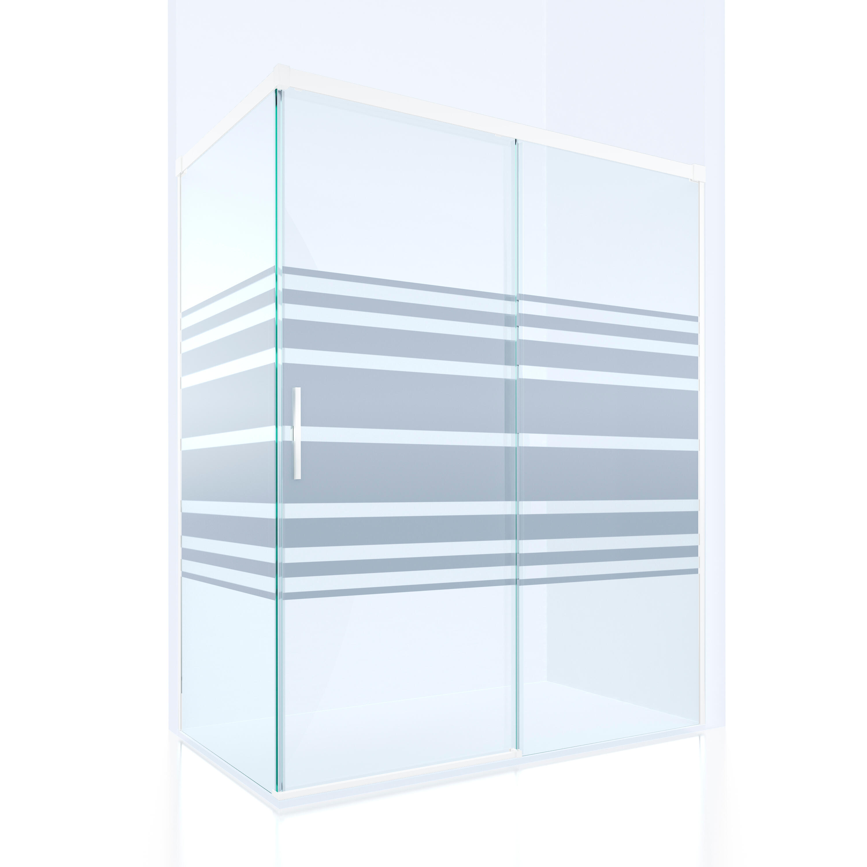 Mampara lateral fijo serigrafiado vitria perfil blanco 70x199.2 cm 6mm