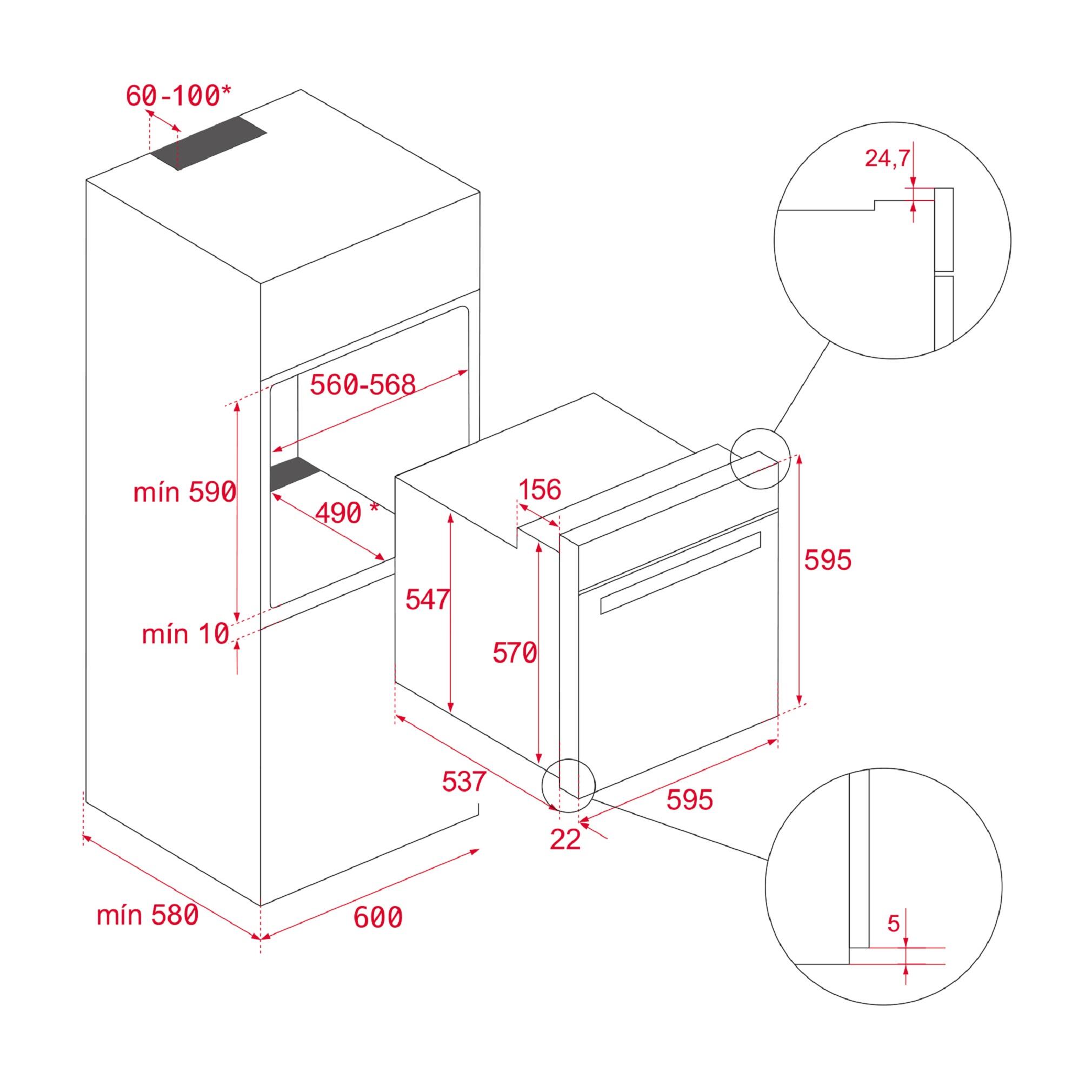 Forno de encastrar multifunções 59.5 x 55.9 x  59.5 cm preto Teka HLB 8416 AIRFRY BK - 4