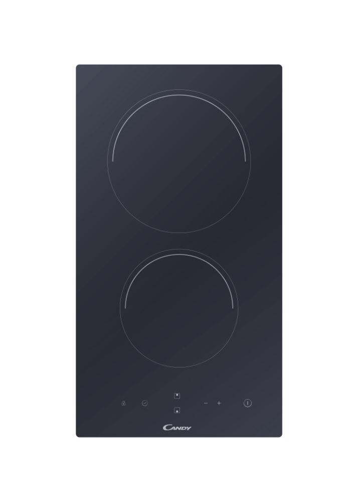 placa vitroceramica candy cdh30 con 2 zonas de coccion zona grande de 30cm 3000 w negro 30cm