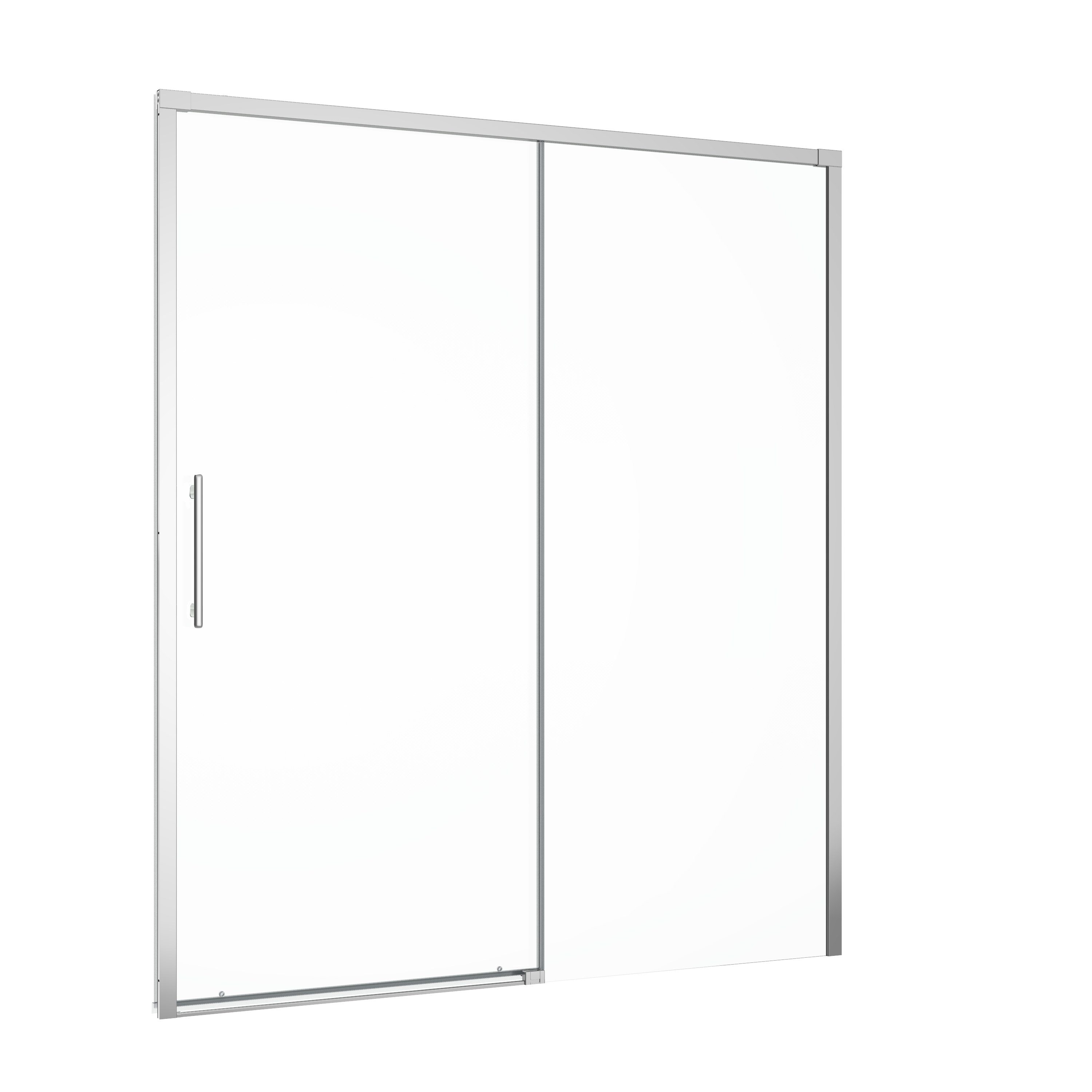 Porta de duche correr 1 porta 1 fixa 160 x 195 cm serigrafado cromado Sensea Remix - 12