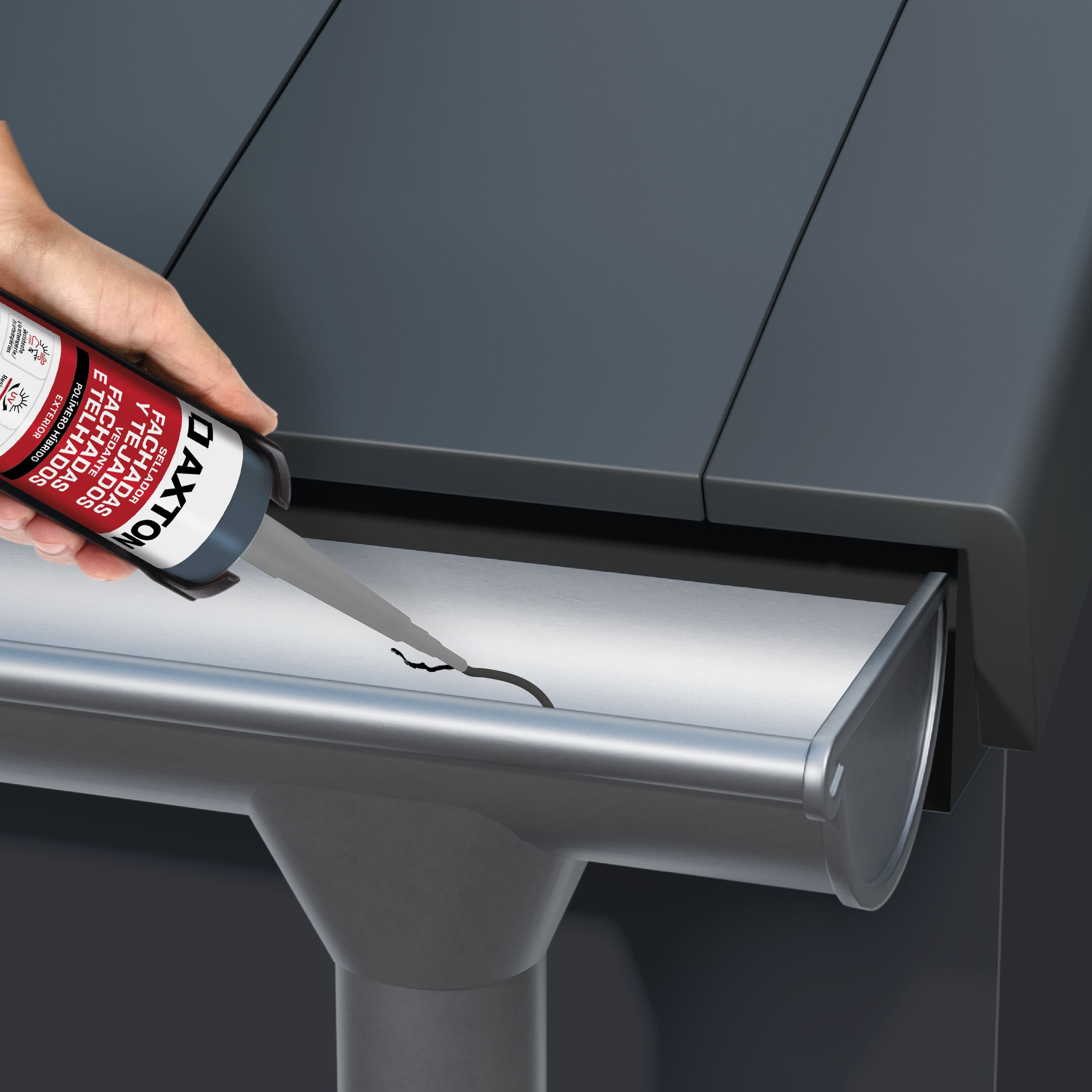 Masilla, silicona o sellador AXTON 280 ml negro - 3