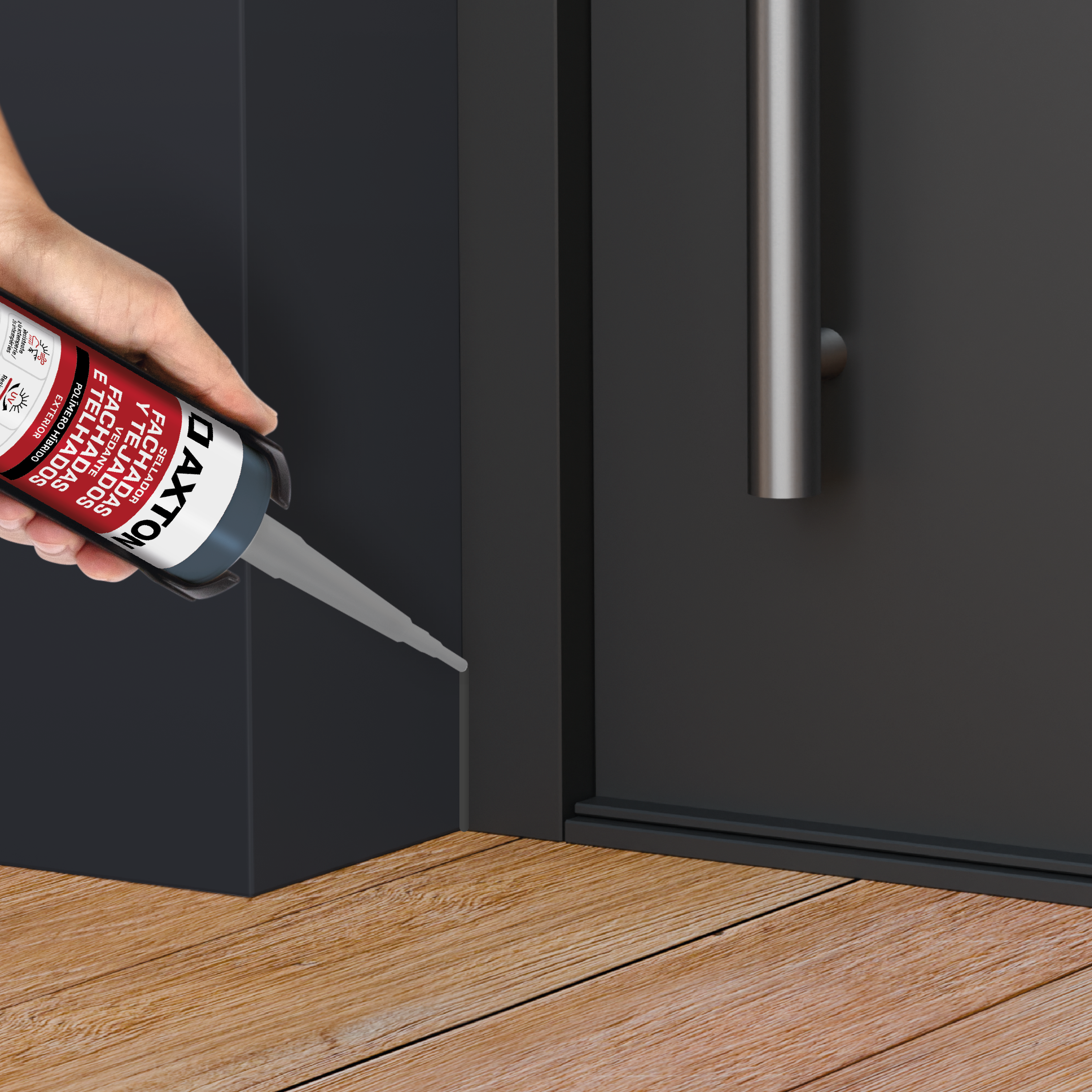 Masilla, silicona o sellador AXTON 280 ml negro - 2