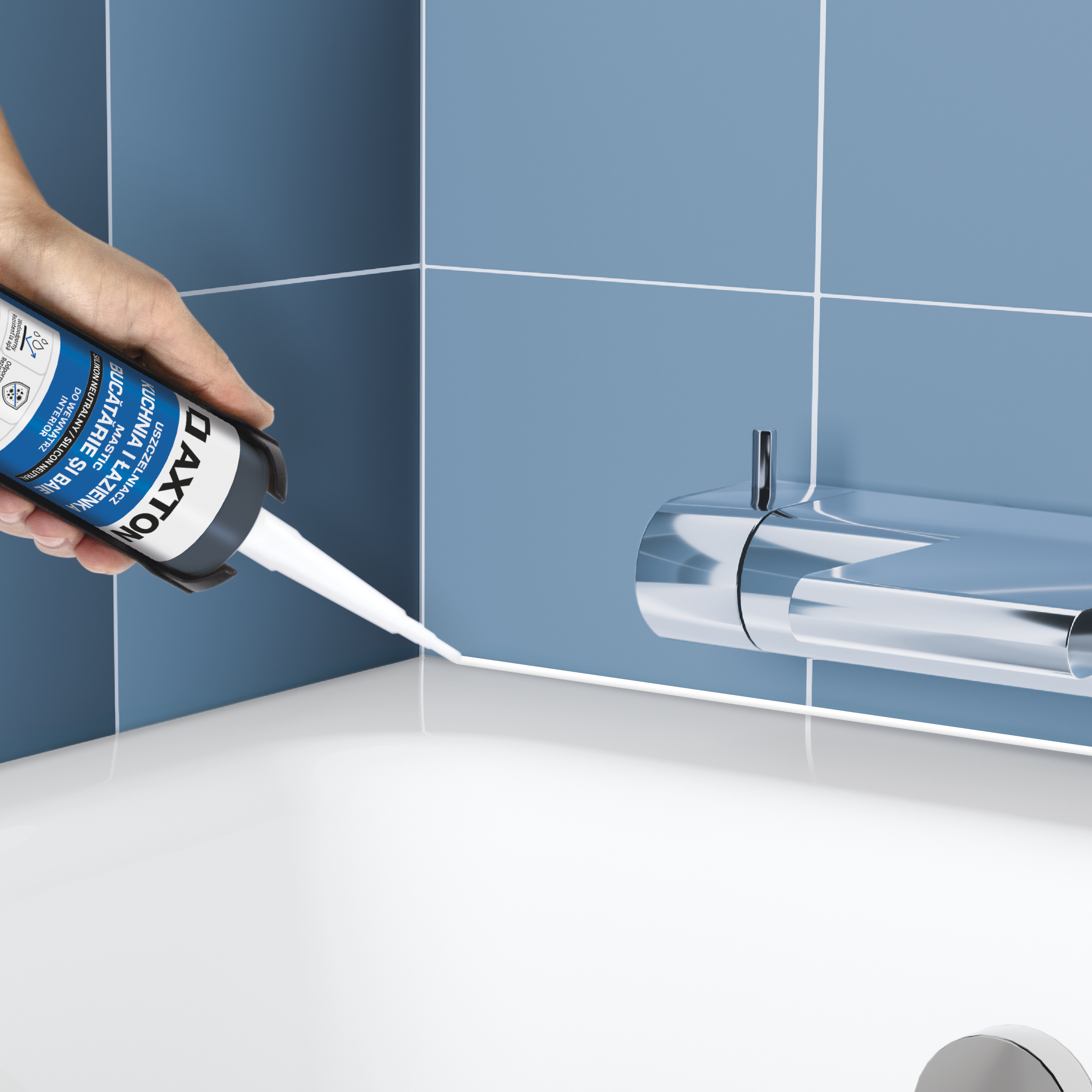 Silikon sanitarny Kuchnia i Łazienka neutralny biały 280 ml Axton - 3