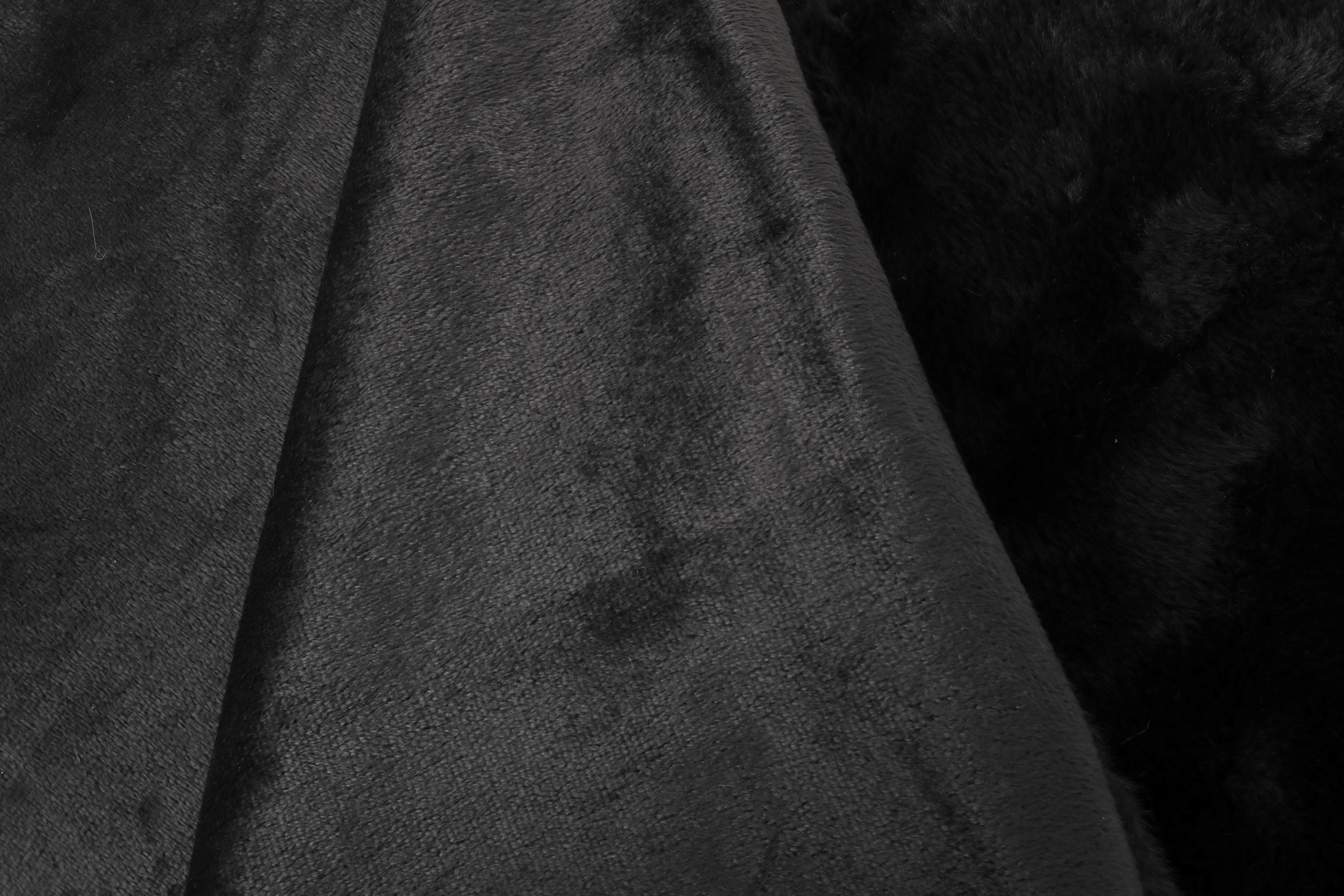 Manta imitación piel Enalie rectangular INSPIRE poliéster liso negro producto sin acabado en los cantos de 200x220 cm - 6